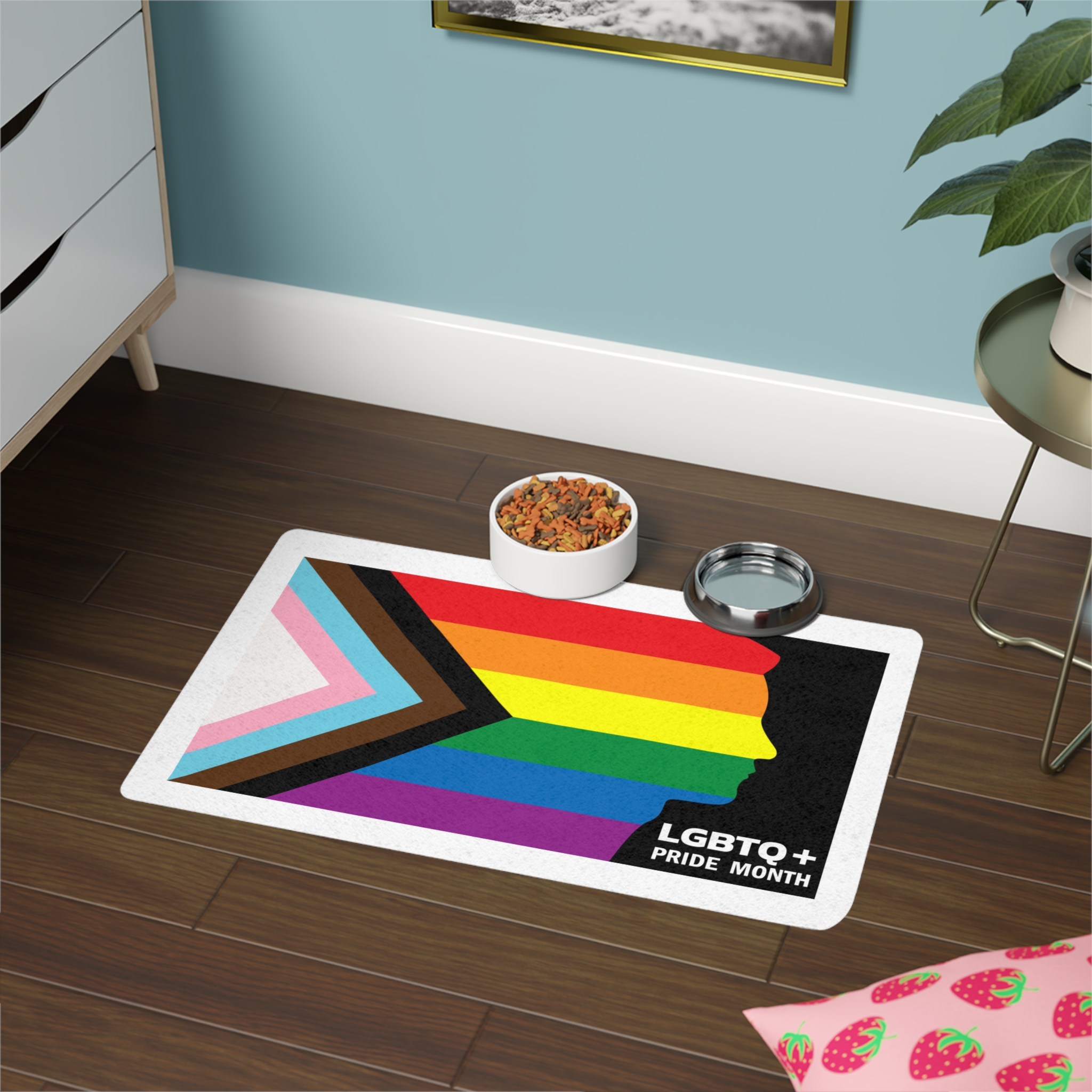 Happy Pride Day Concept Lgbtq Community Lgbt Pride Typography Vector Pet Food Mat 12x18 - Image 4