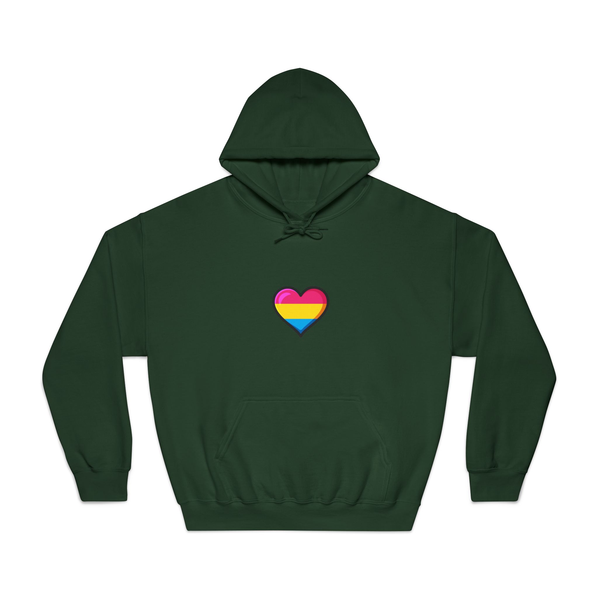 Pansexual Pride Flag Heart Shape Vector Illustration Unisex Dryblend Hooded Sweatshirt - Image 21