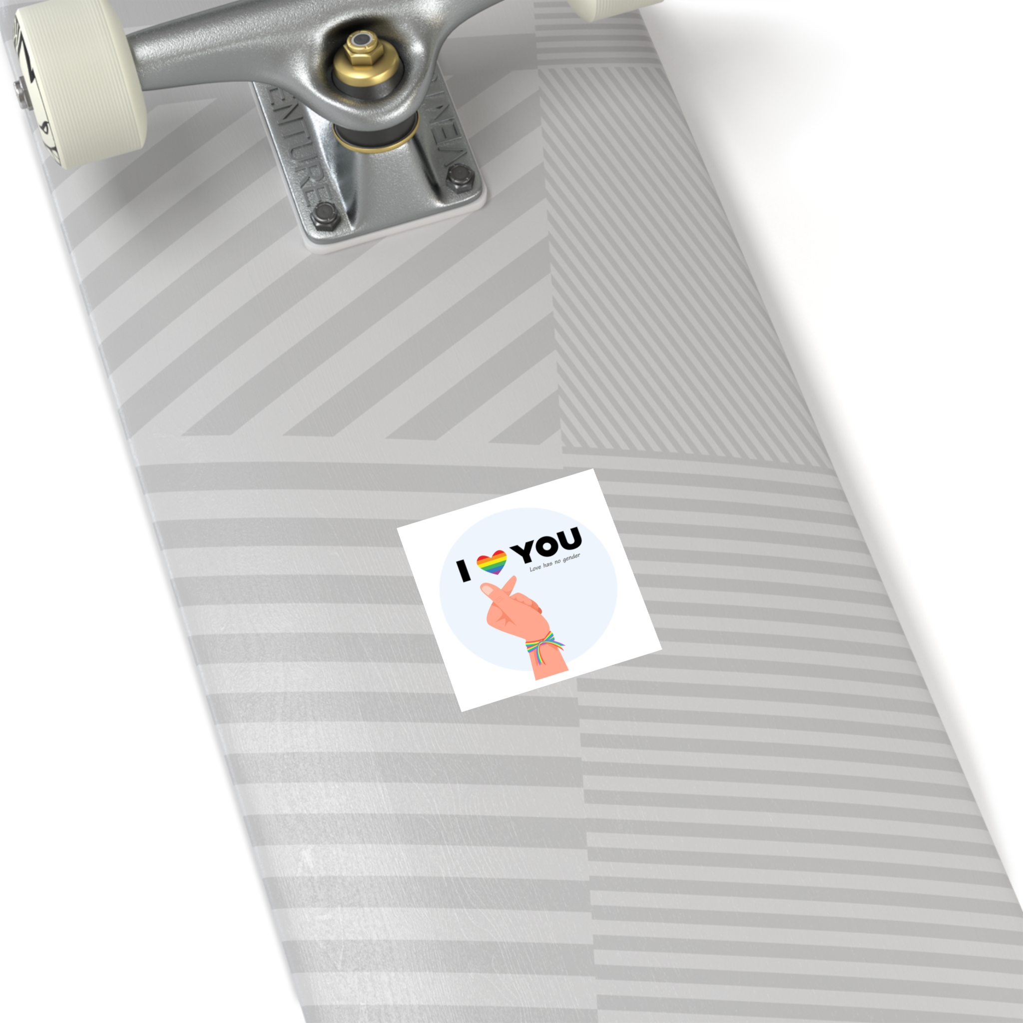 Inspirational Homosexual Pride Poster With Rainbow Heart Laminate Stickers Square - Image 4