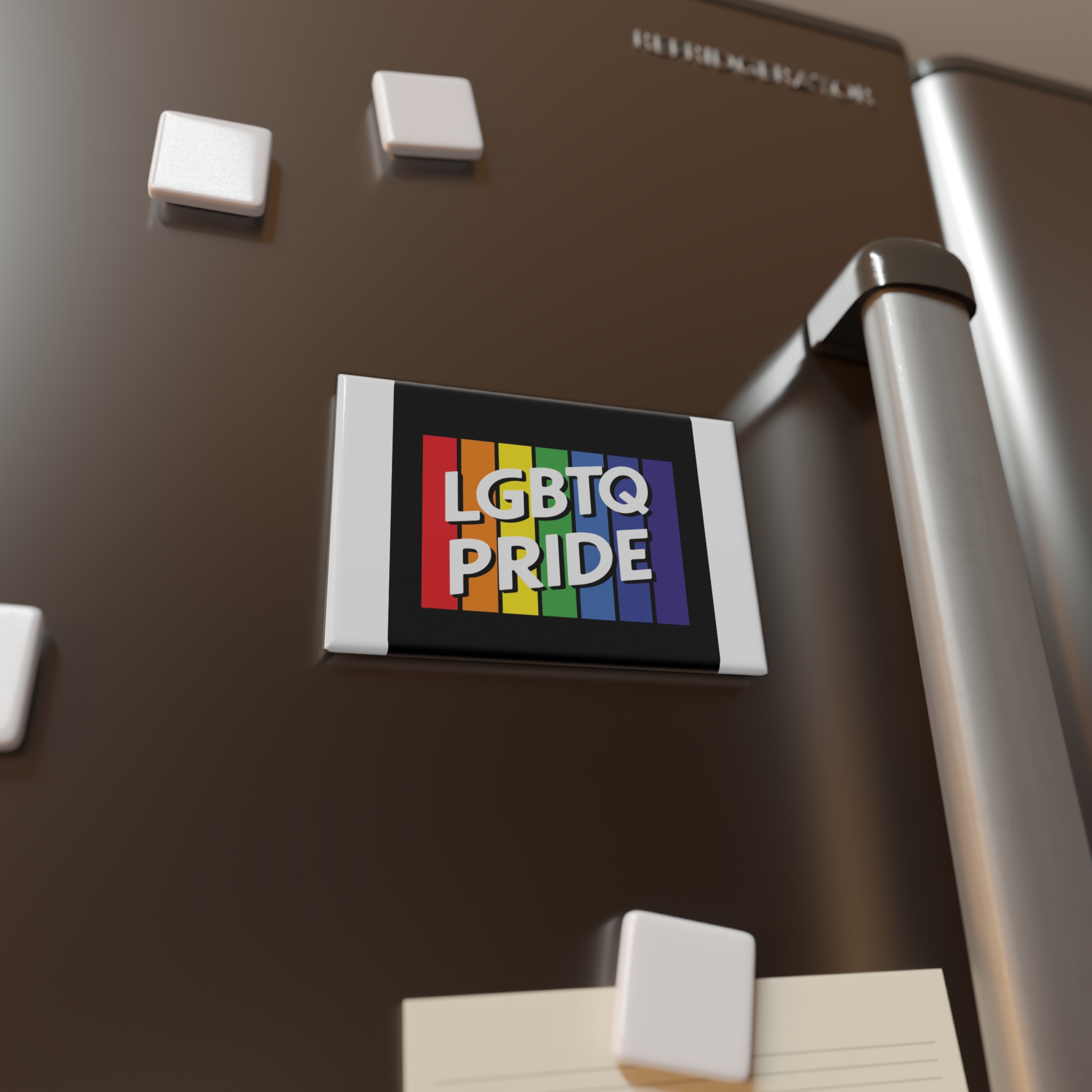 Rainbow Colored Sign That Says Rainbow Pride Pride Button Magnet Rectangle 1 And 10 Pcs - Image 8