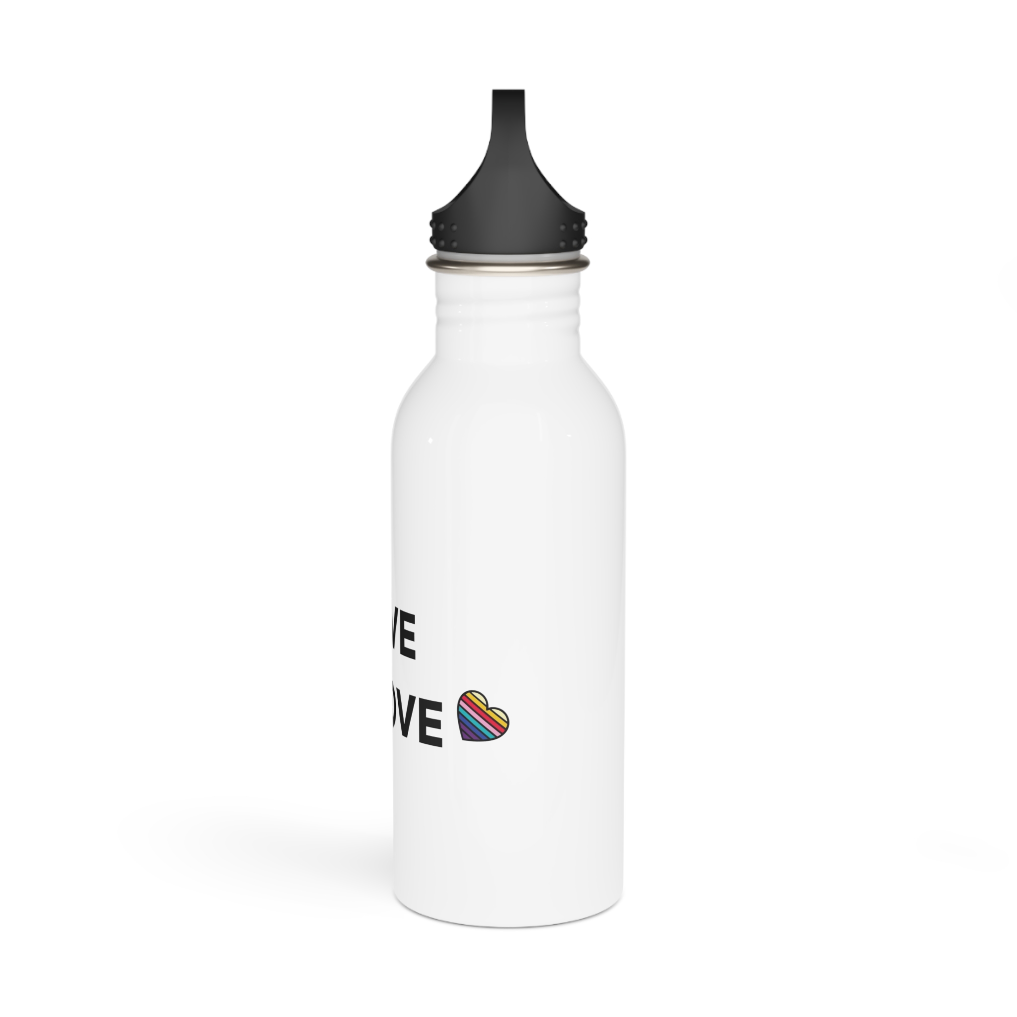 Love Is Love With Rainbow Hearts Stainless Steel Water Bottle - Image 4