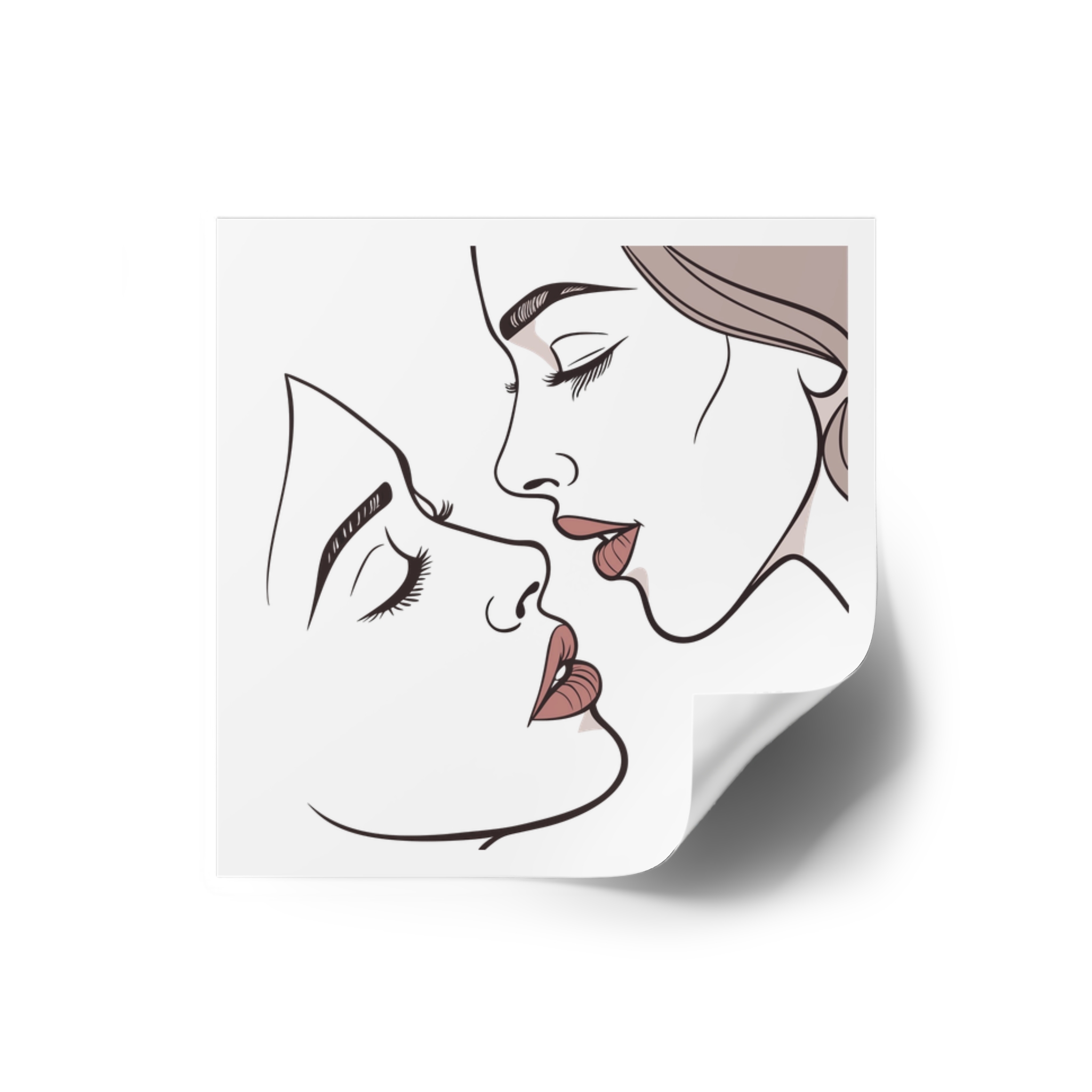 Perfect Lip Set Open Close Smooches (1) Laminate Stickers Square - Image 2