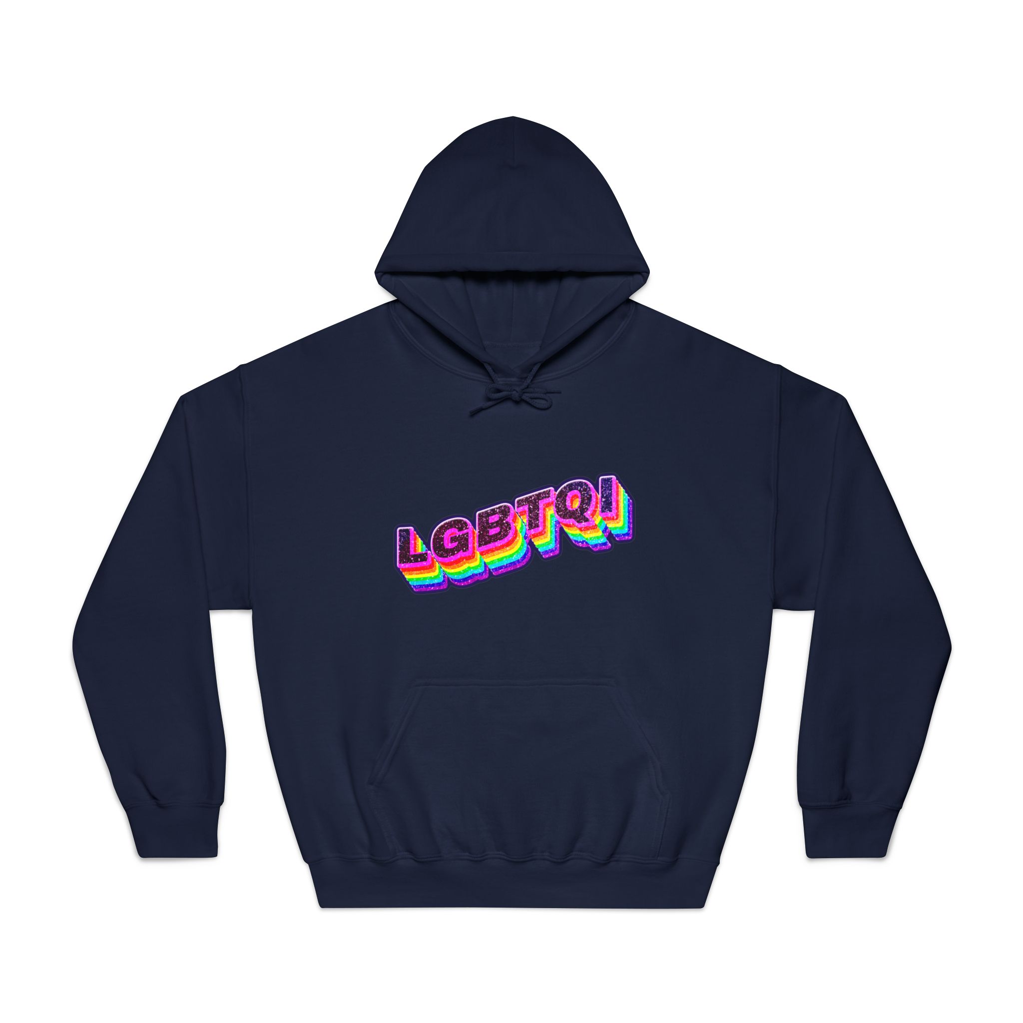 Lgbtqi 3d Word Glitch Png Unisex Dryblend Hooded Sweatshirt - Image 29