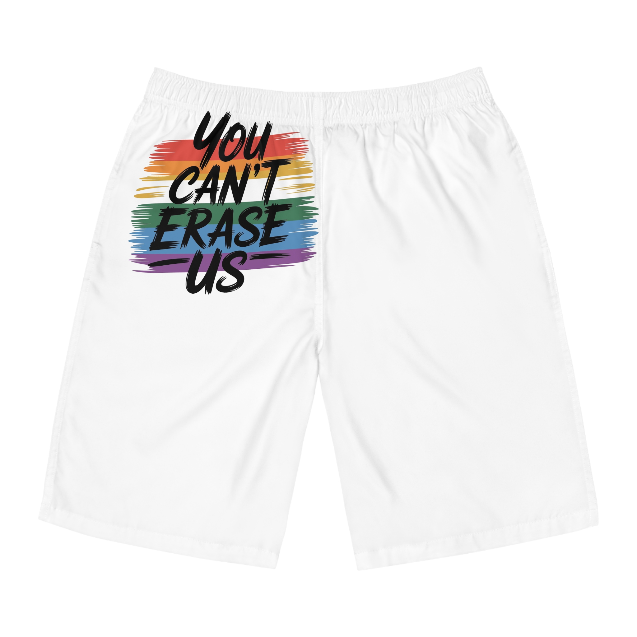 You Cant Erase Us T Shirt Design Isolated White Background Mens Board Shorts Aop