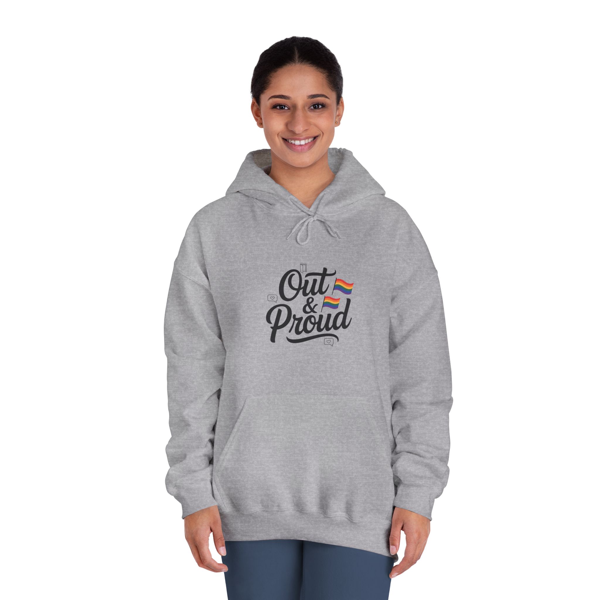 Out Proud T Shirt Design Isolated White Background(1) Unisex Dryblend Hooded Sweatshirt - Image 16