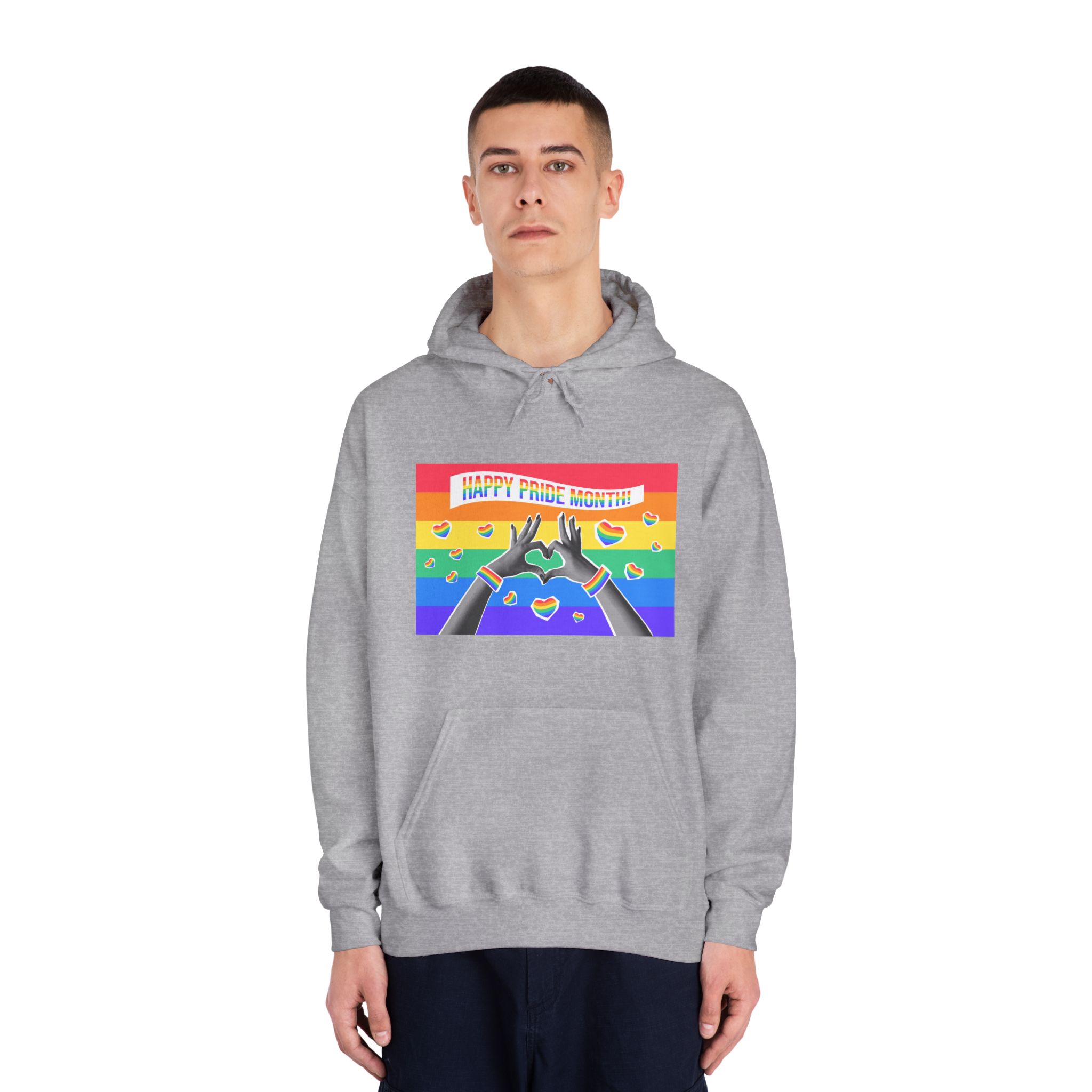Lgbtq Pride Month Card Y2k Style Trendy Retro Collage Halftone Hands Unisex Dryblend Hooded Sweatshirt - Image 15