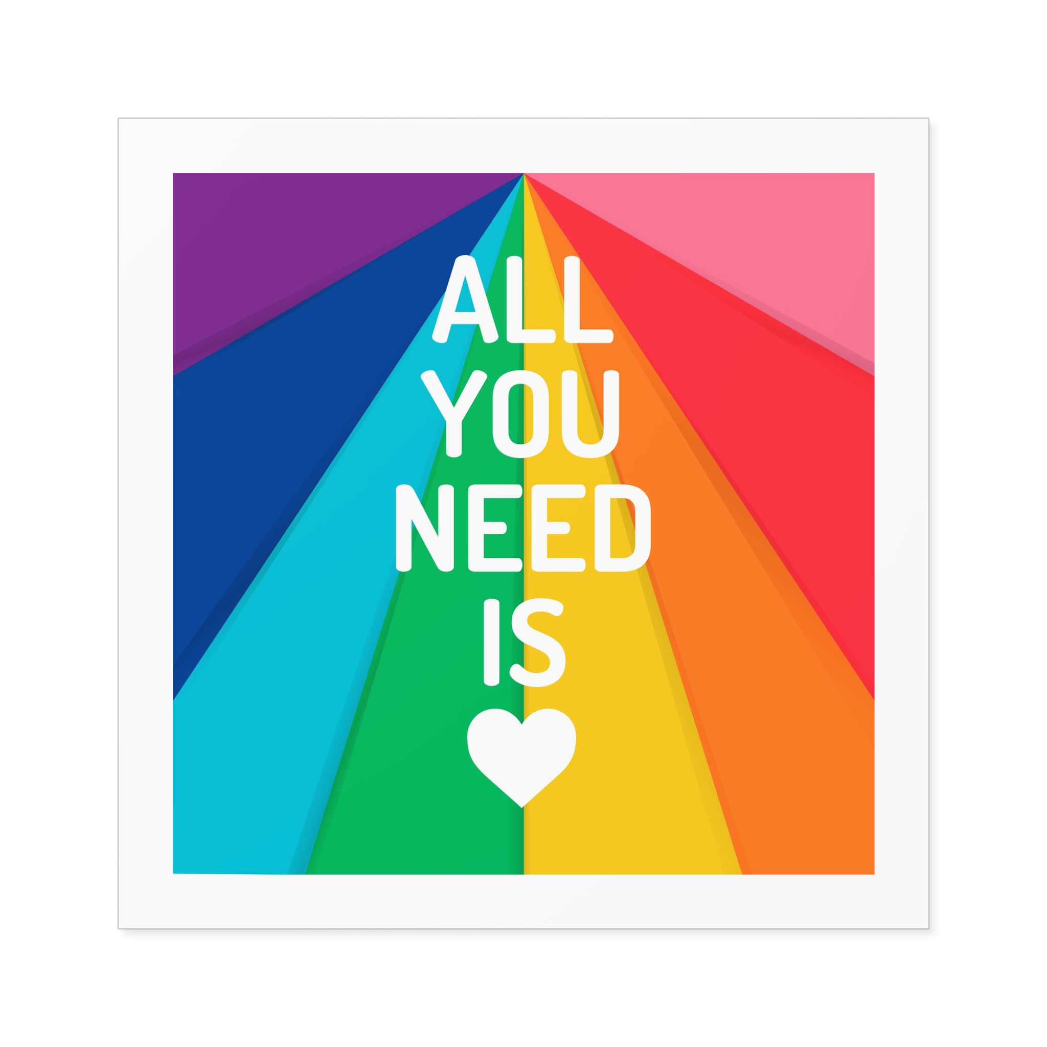 Rainbow Colored Background With All You Need Is Love Concept Pride Month Laminate Stickers Square - Image 61