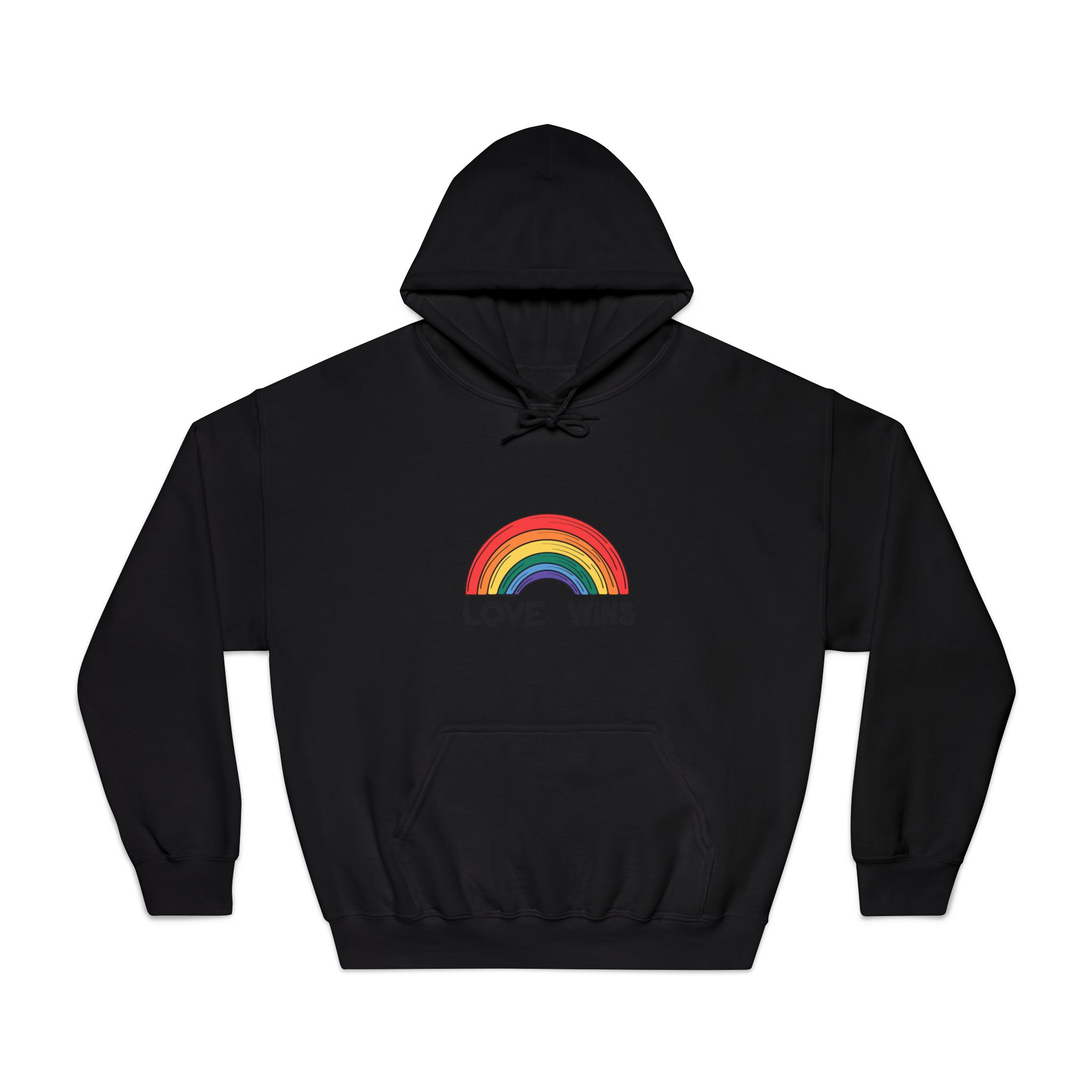 Love Wins Rainbow Pride Illustration Unisex Dryblend Hooded Sweatshirt - Image 9