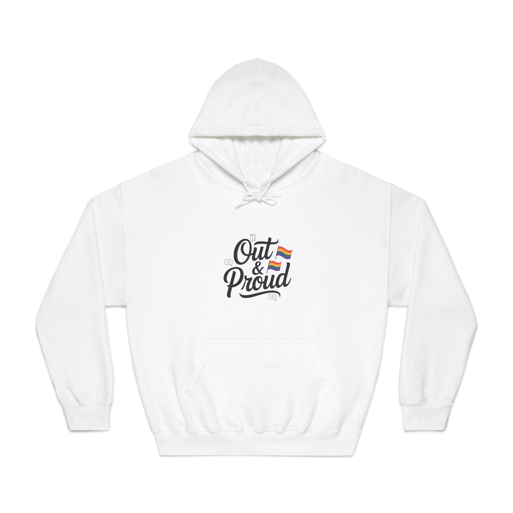 Out Proud T Shirt Design Isolated White Background(1) Unisex Dryblend Hooded Sweatshirt