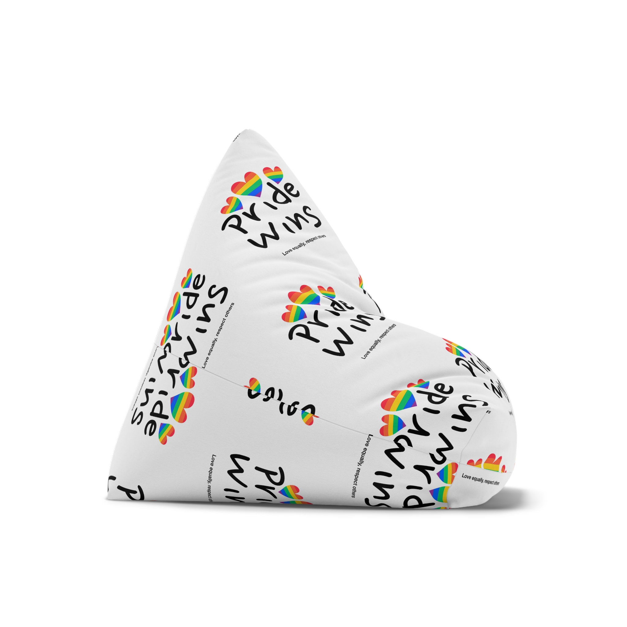 Love Letter Pride Rainbow Lettering Text Writing Pattern Freedom Love Heart Homo Colors Flag Parade (1) Bean Bag Chair Cover - Image 7