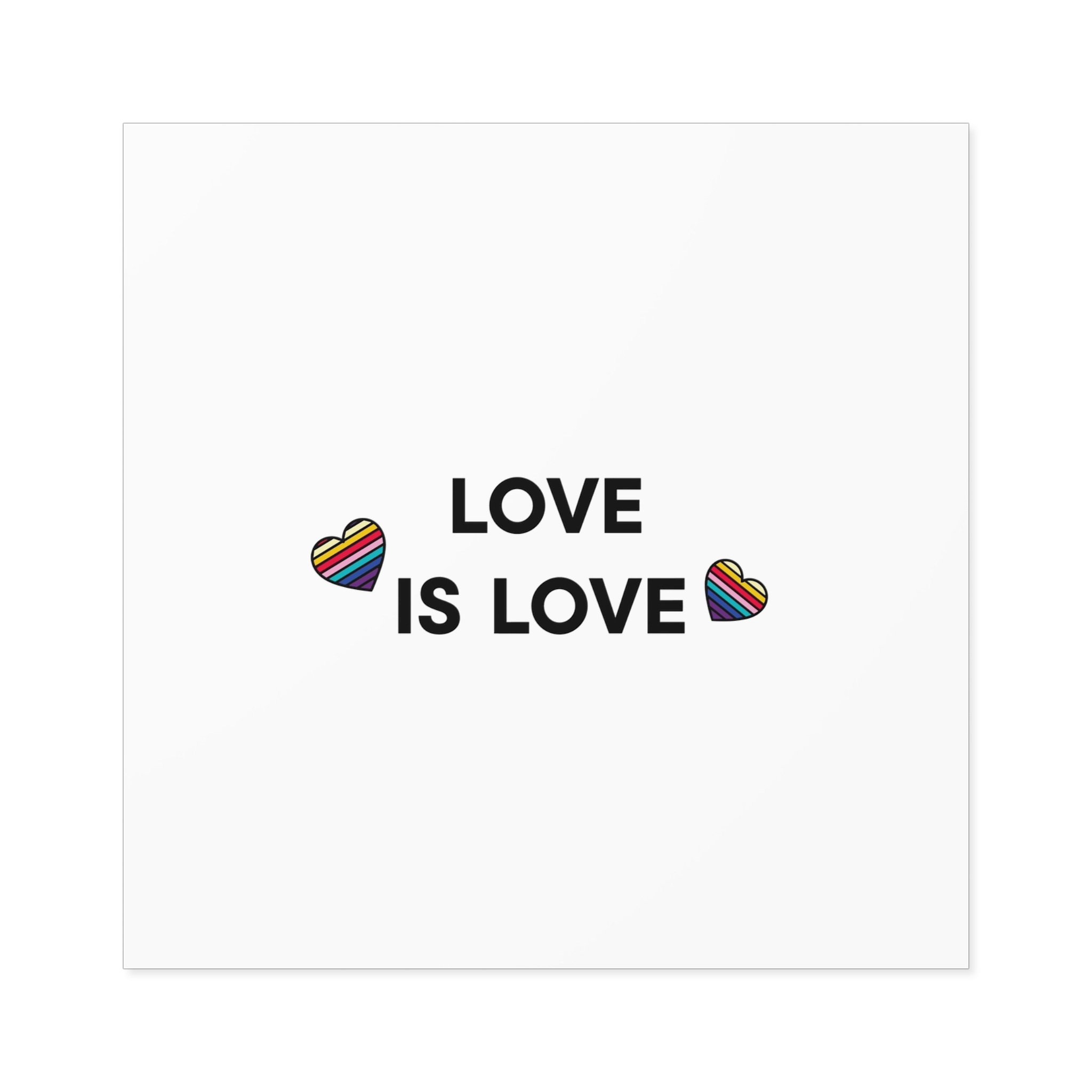 Love Is Love With Rainbow Hearts Laminate Stickers Square - Image 33