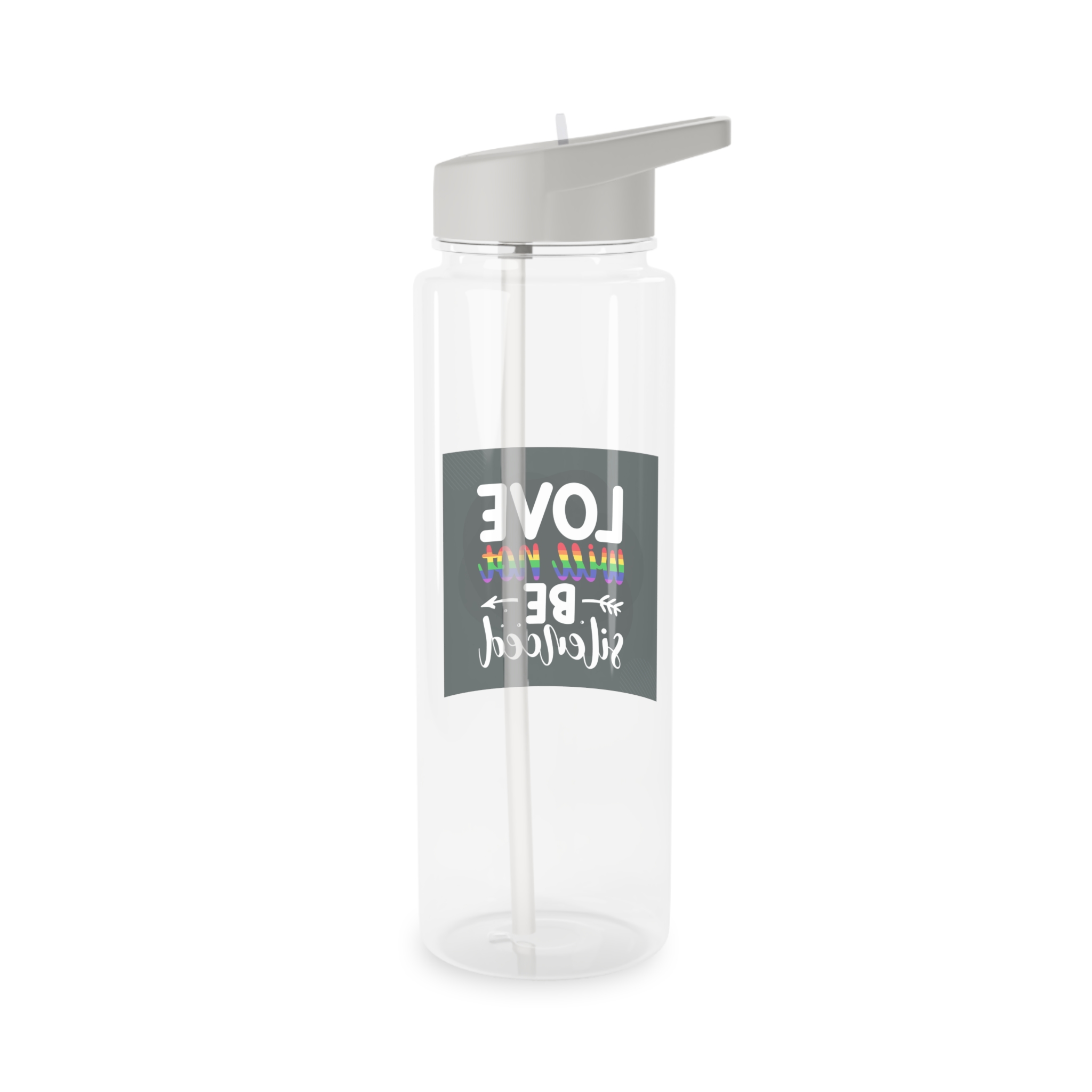 Love Will Be Silenced Premium Gay Pride Lettering Vector Design Tritan Water Bottle - Image 6