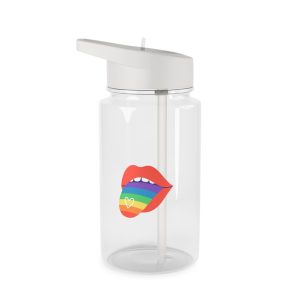 Open Red Lips With Rainbow Tongue Hand Drawn Vector Illustration Tritan Water Bottle