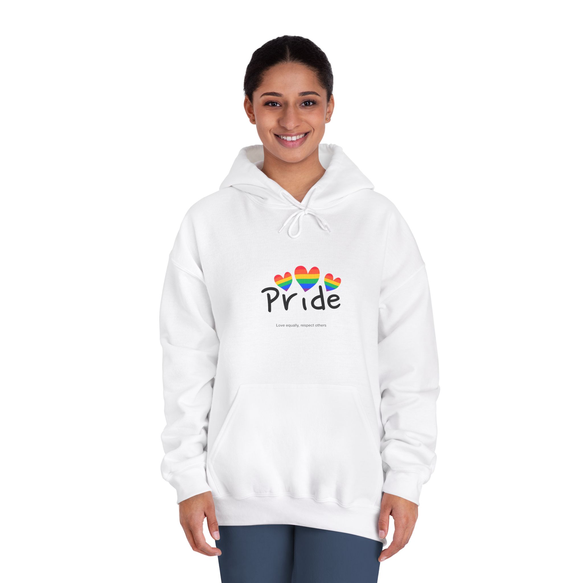Love Letter Pride Rainbow Lettering Text Writing Pattern Freedom Love Heart Homo Colors Flag Parade(2) Unisex Dryblend Hooded Sweatshirt - Image 4