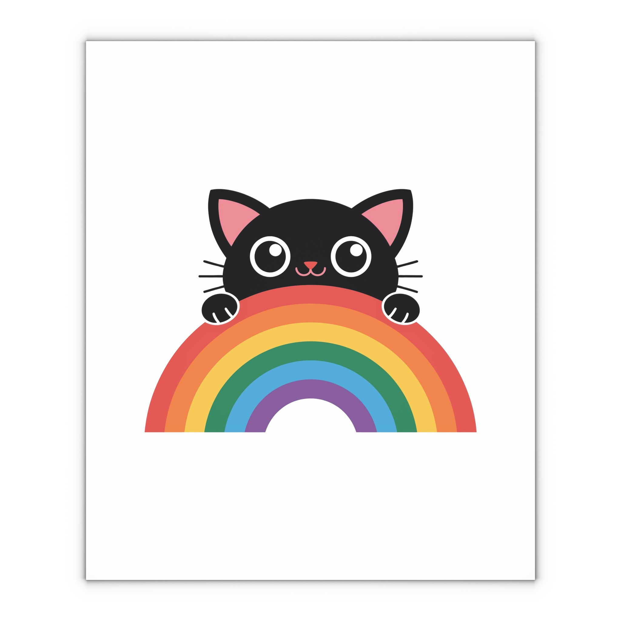 Black Cat With Rainbow Icon Pride Pet Design Vector Illustration Gift Wrapping Paper Sheets 1pc - Image 4