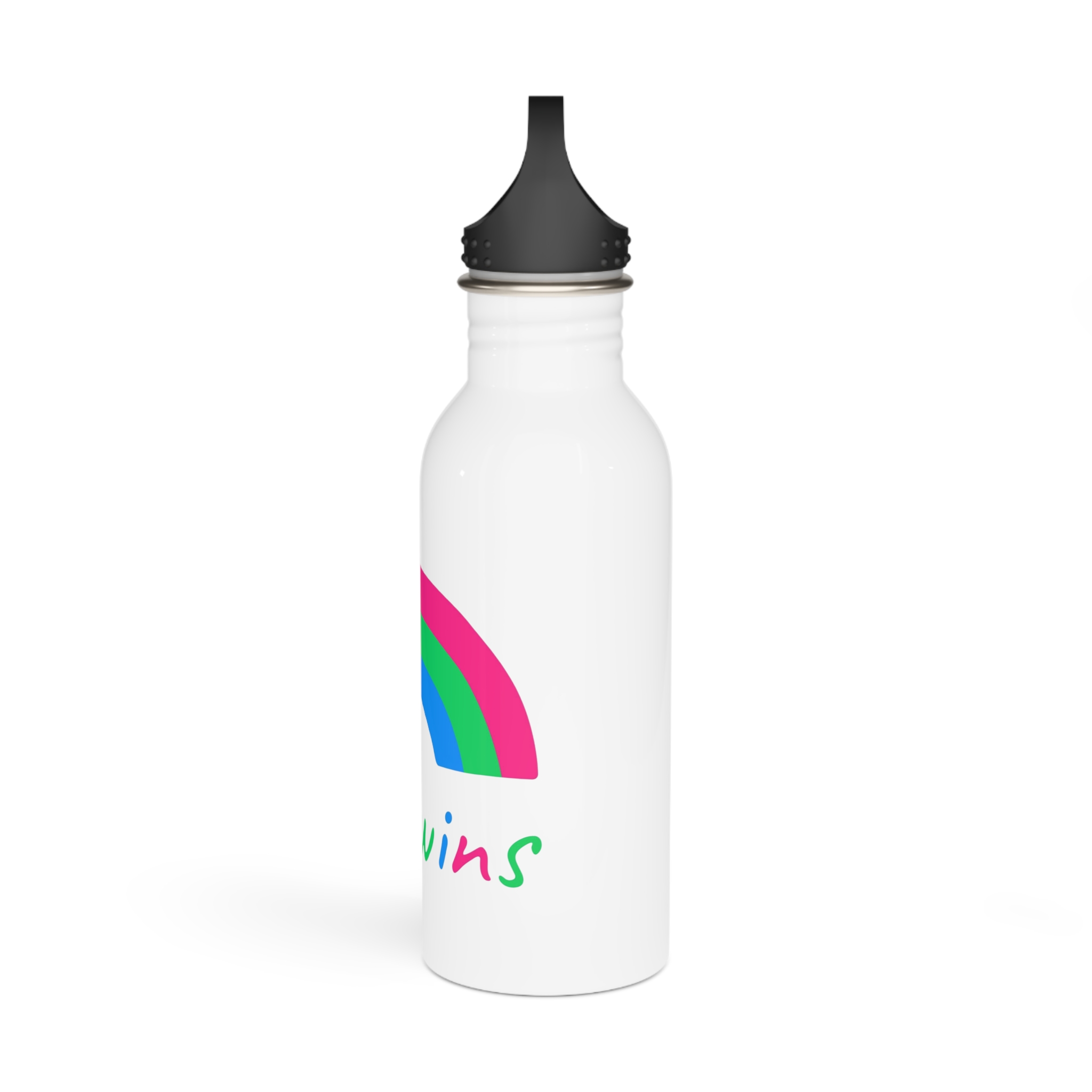 Colorful Rainbow Shape Polysexual Pride Flag Happy Pride Day Lgbtqia Community Pride Month Vector Hand Drawn Doodle Posters Stickers Logo Cards Stainless Steel Water Bottle - Image 4