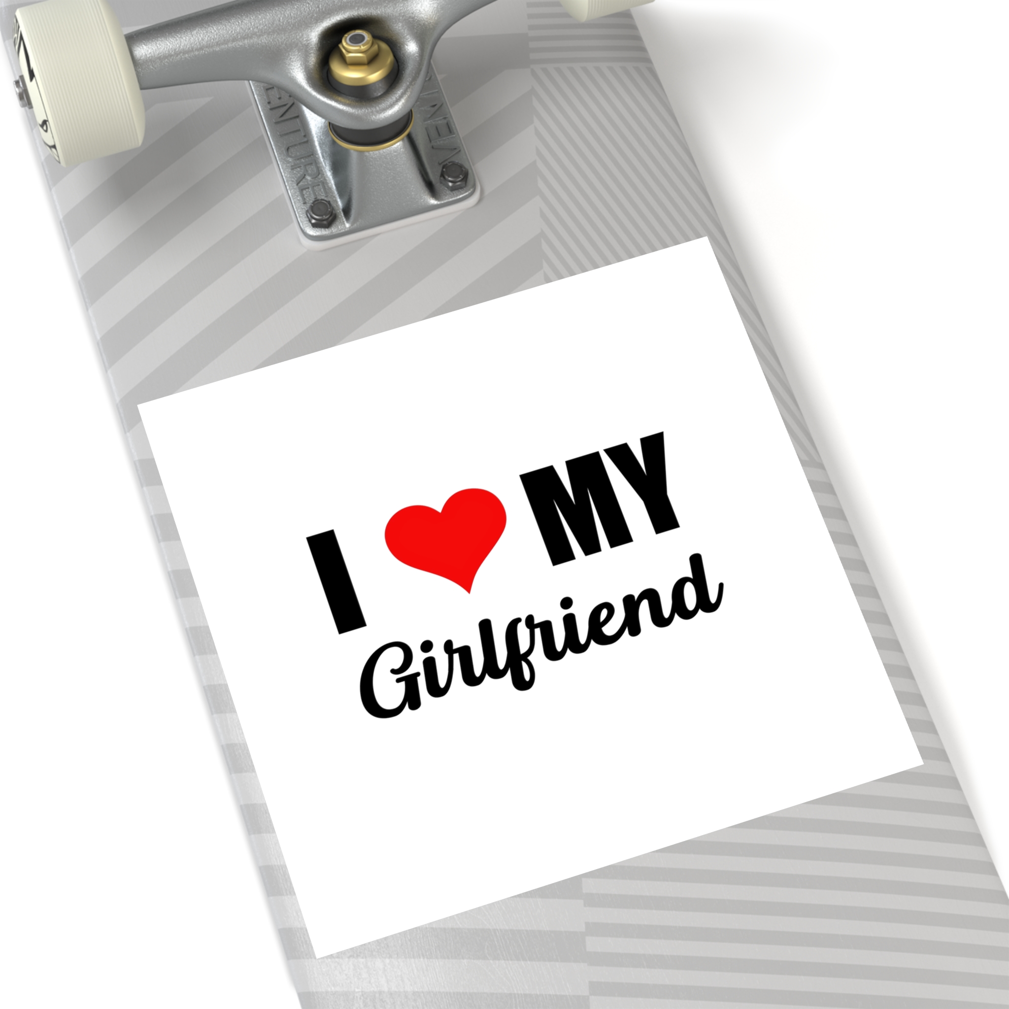 I Love My Girlfriend Valentine T Shirt Design Laminate Stickers Square - Image 60
