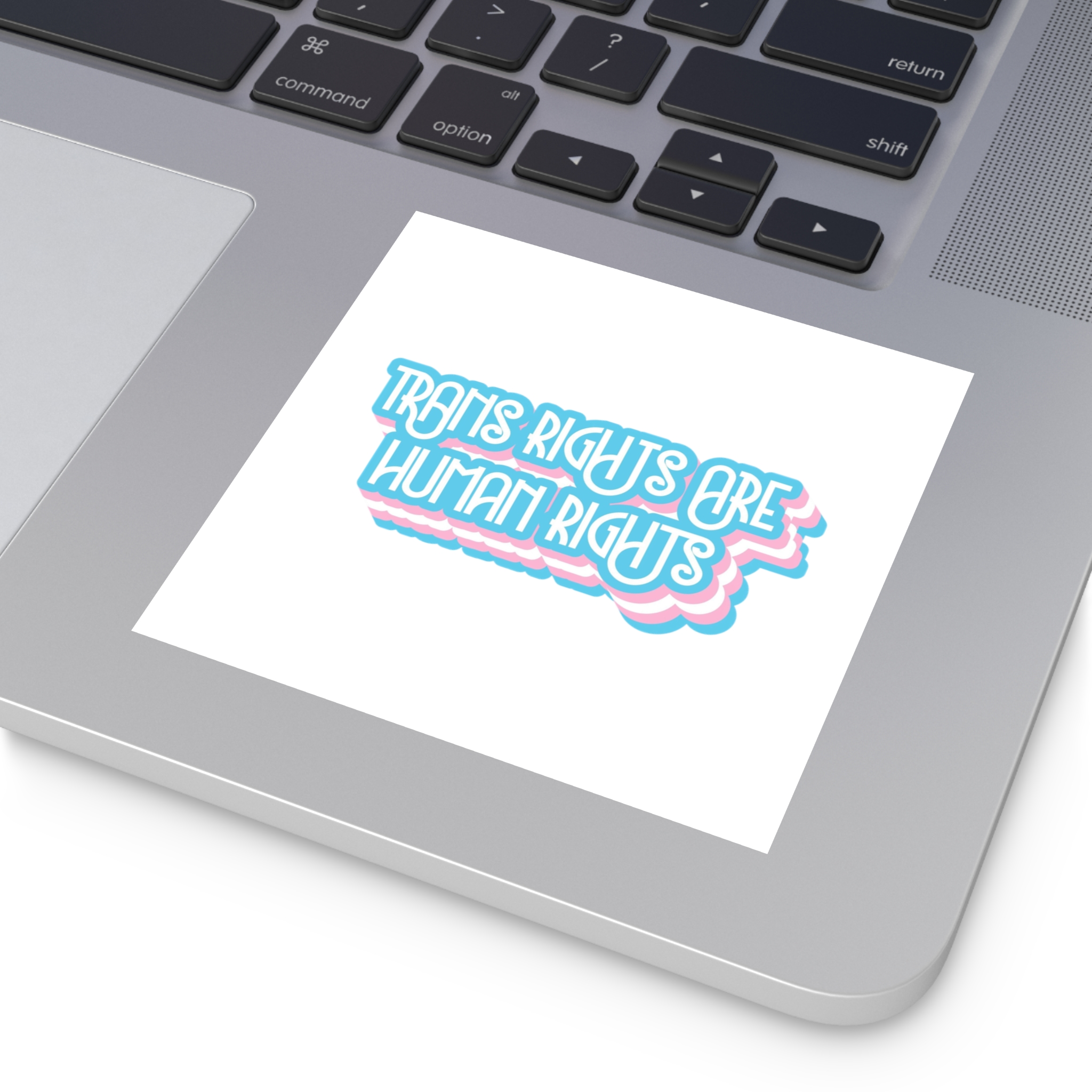 Pride Day Lettering With Human Rights Laminate Stickers Square - Image 27