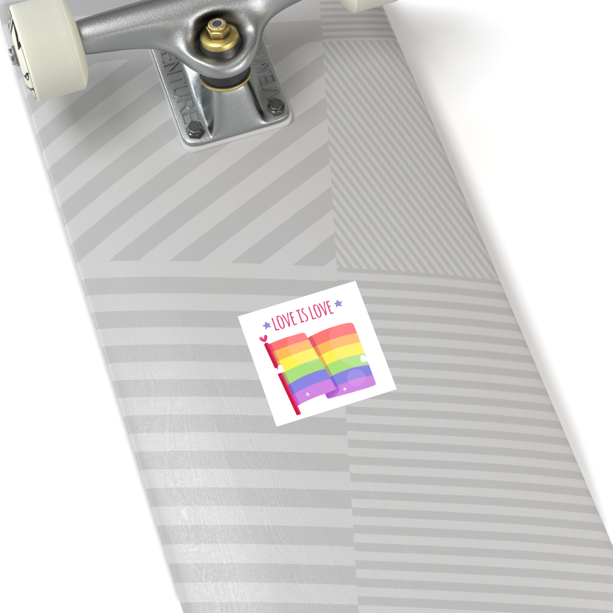 Pride Day Flag With Love Laminate Stickers Square - Image 4