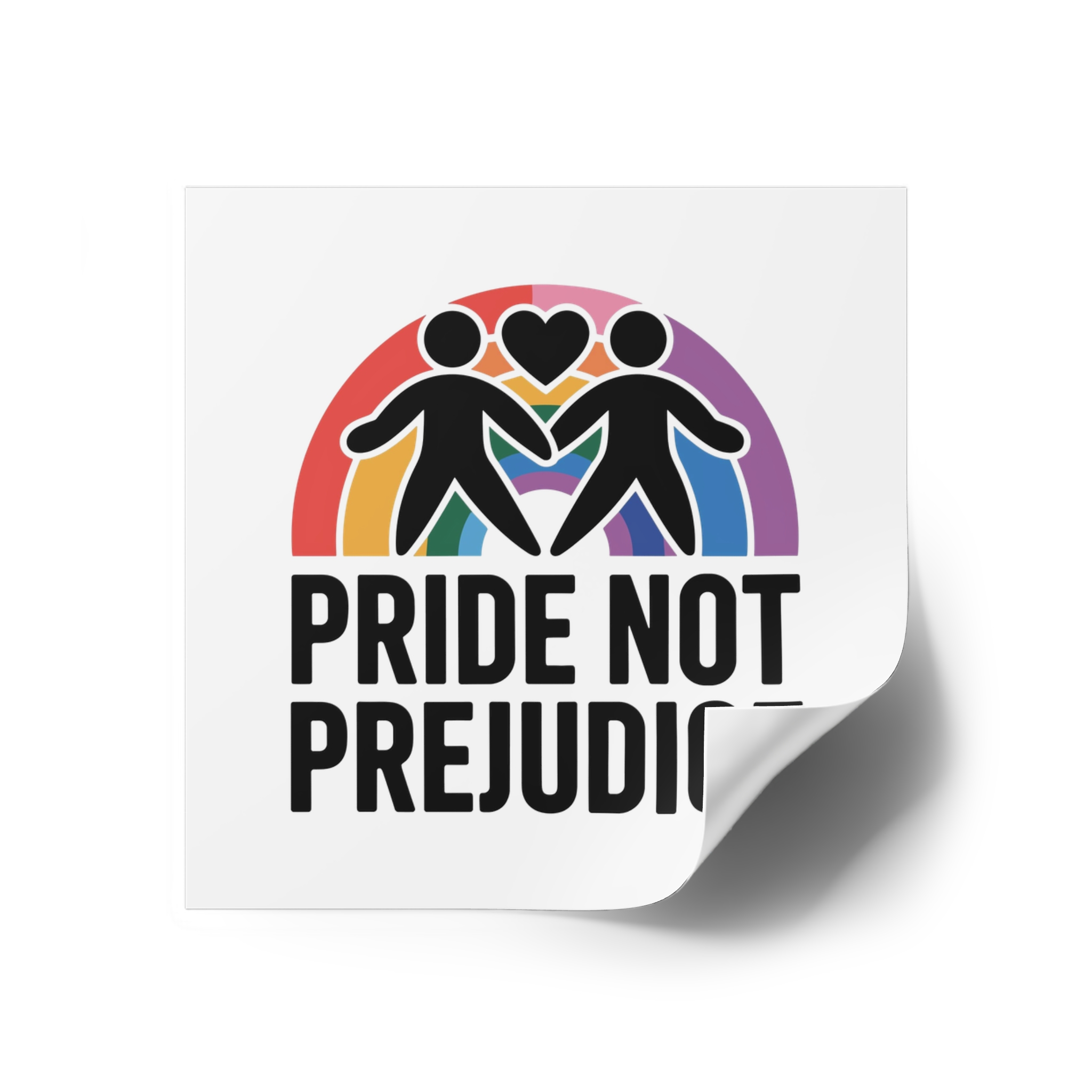 Pride Prejudice T Shirt Design Isolated White Background Laminate Stickers Square - Image 30