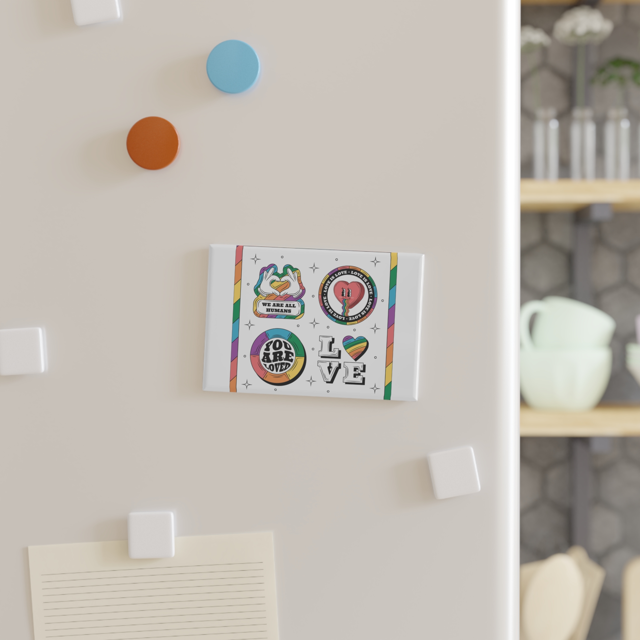 Hand Drawn Labels Collection Pride Month Celebration Button Magnet Rectangle 1 And 10 Pcs - Image 7