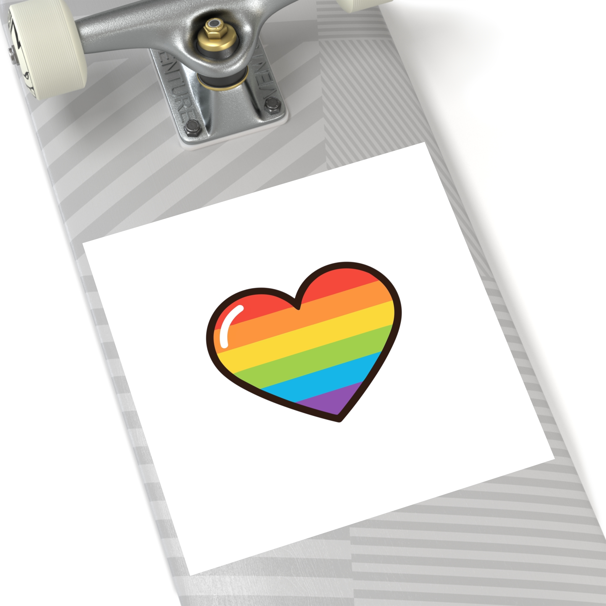 Lgbtq Pride Rainbow Heart Icon1 Laminate Stickers Square - Image 60