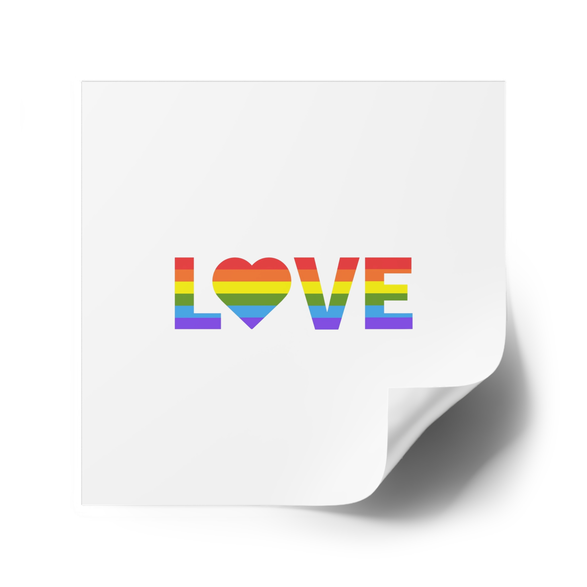 Love With Heart Rainbow Heart Shape Lgbtq Flag White Background Pride Month Laminate Stickers Square - Image 46