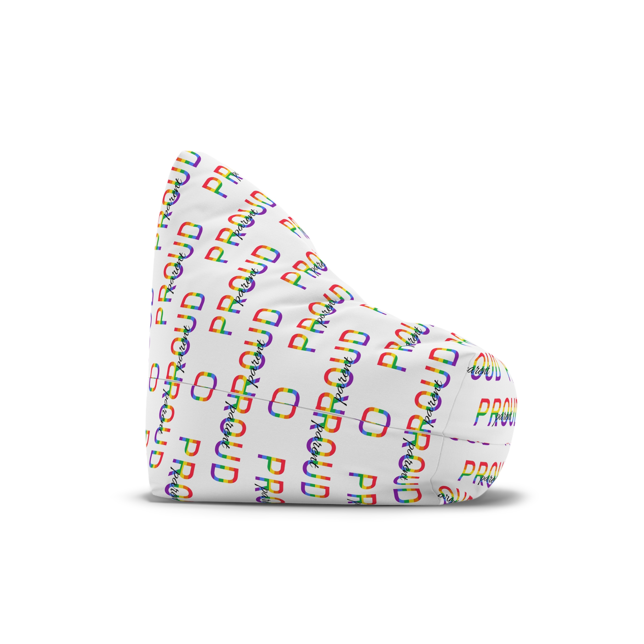 Proud Parent Letering Rainbow Colors Lgbt Flag Lgbt Parents Community Support Bean Bag Chair Cover - Image 3