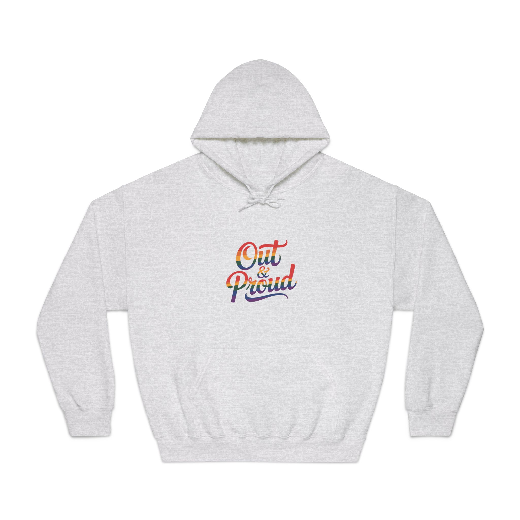 Out Proud T Shirt Design Isolated White Background Unisex Dryblend Hooded Sweatshirt - Image 5