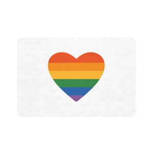 Vector Illustration Rainbow Heart Symbolizing Love Inclusivity Featuring Vibrant Stripes Pet Food Mat 12x18