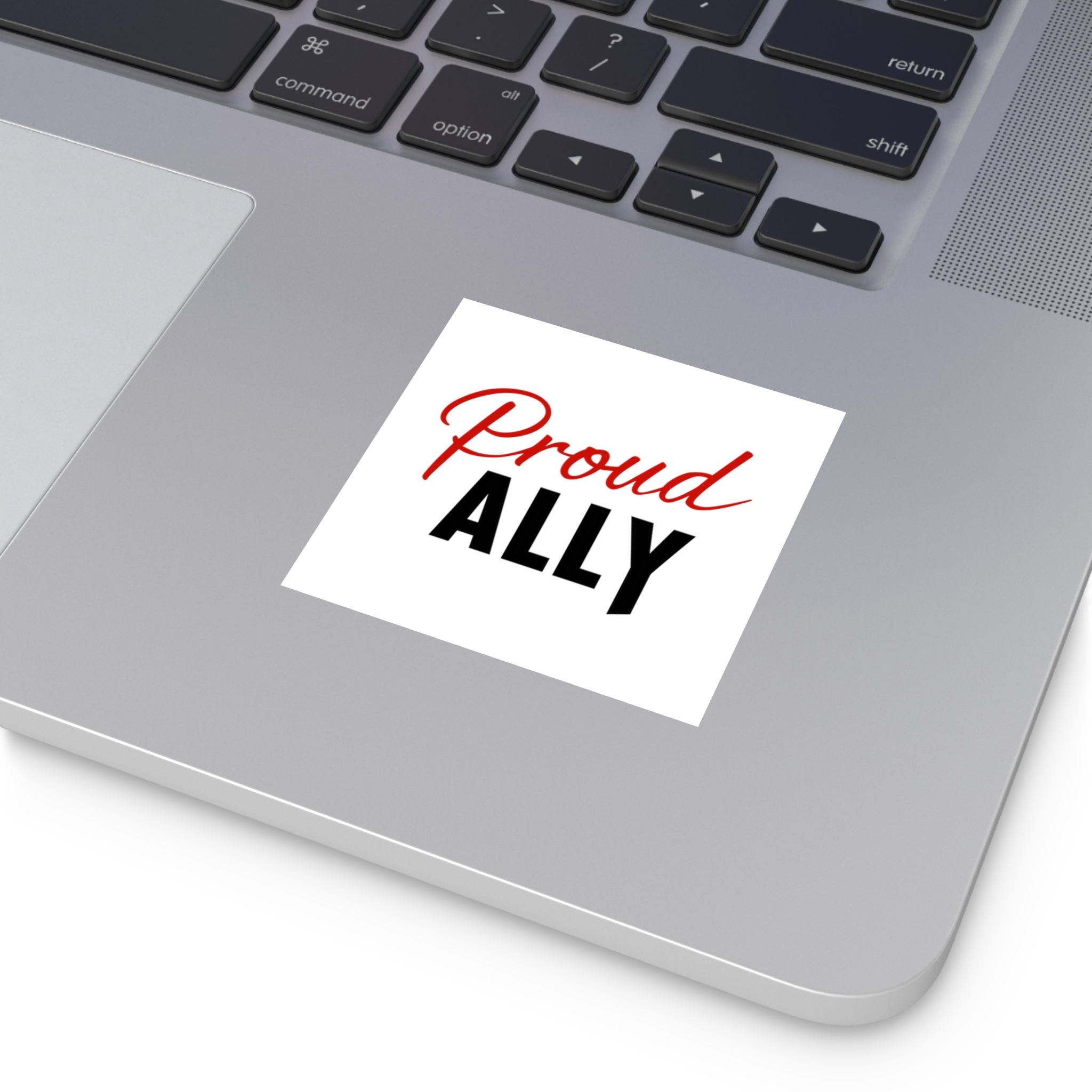 Proud Ally T Shirt Design Isolated White Background Laminate Stickers Square - Image 11