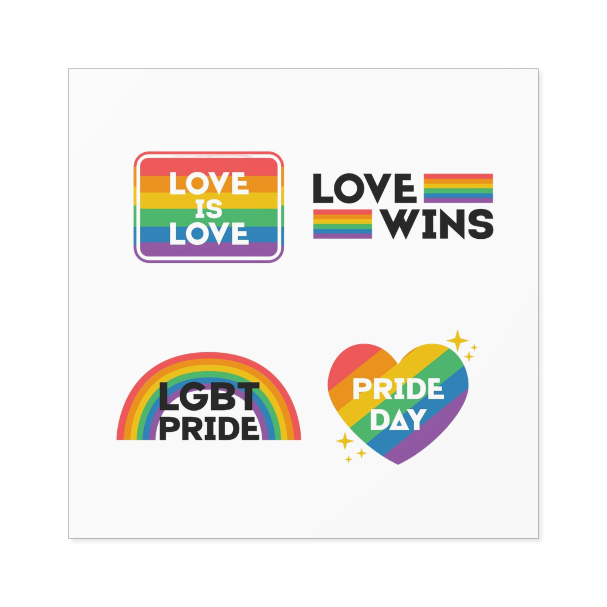 Pride Day Label Collection Design Laminate Stickers Square - Image 69