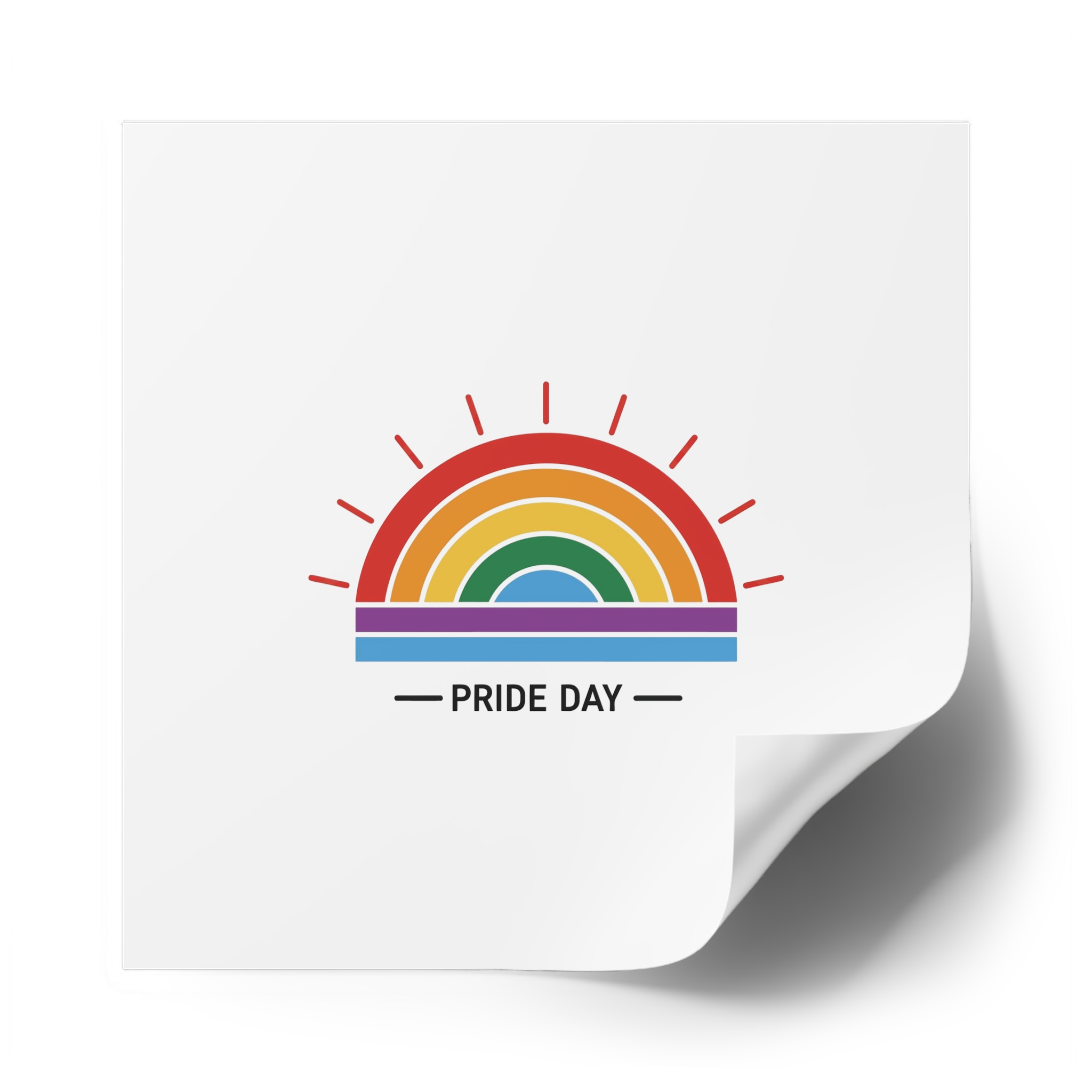 Pride Day Rainbow Flag Icon Vector Illustration Celebrating Lgbtq Community Diversity With Colorful Stripes Radiant Design Laminate Stickers Square - Image 58