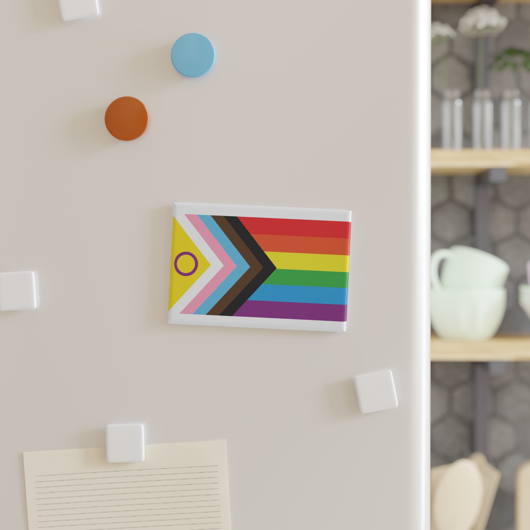 Intersex Inclusive Progress Pride Flag Button Magnet Rectangle 1 And 10 Pcs - Image 3