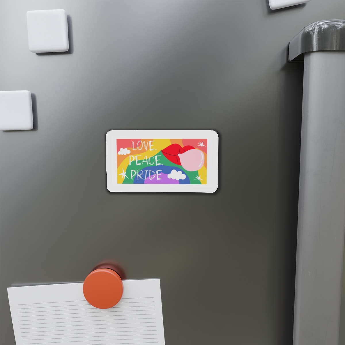 Lgbt Festive Cartoon Groovy Banner Retro 90s Style Love Freedom Concept Die Cut Magnets - Image 8