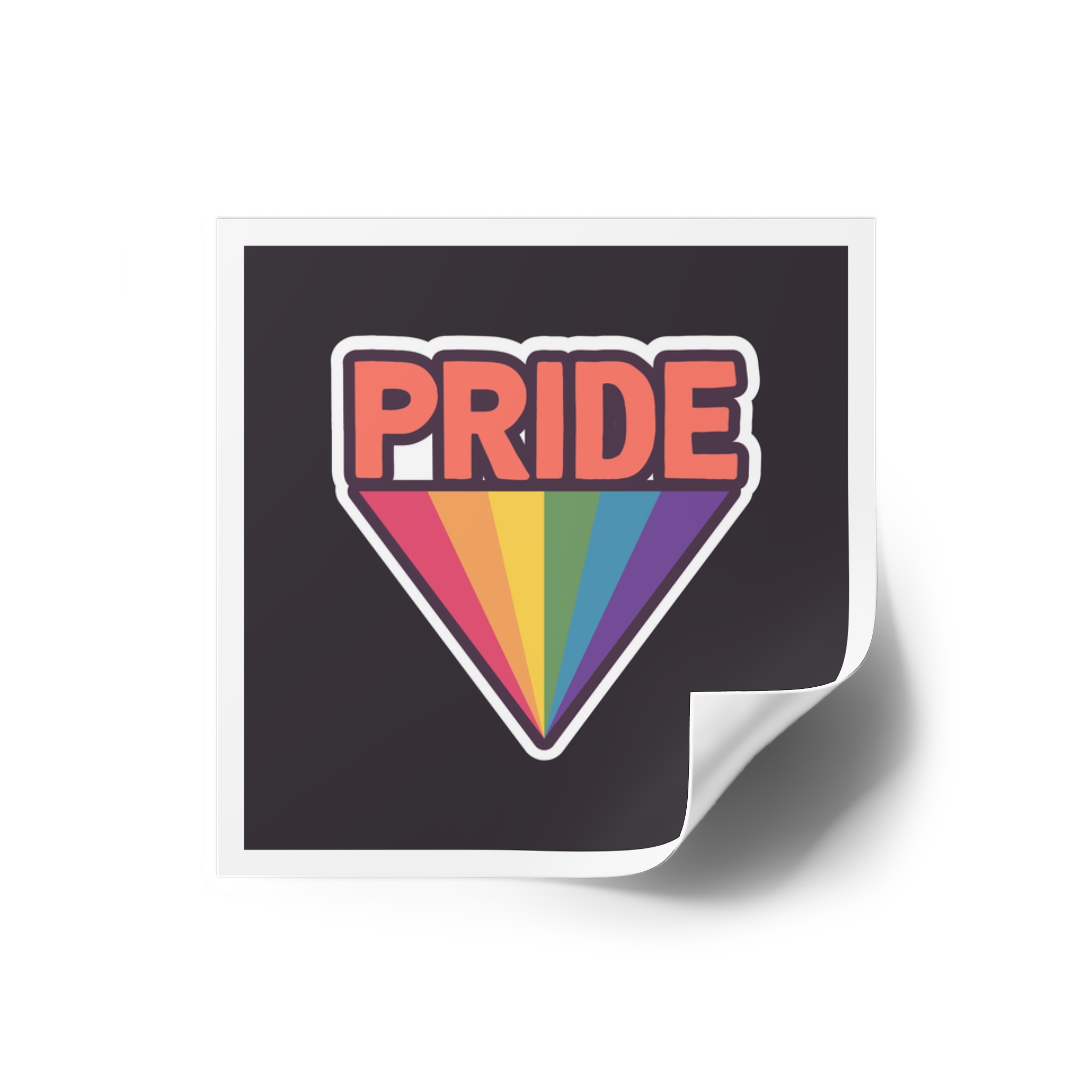 Pride With Rainbow Laminate Stickers Square - Image 2