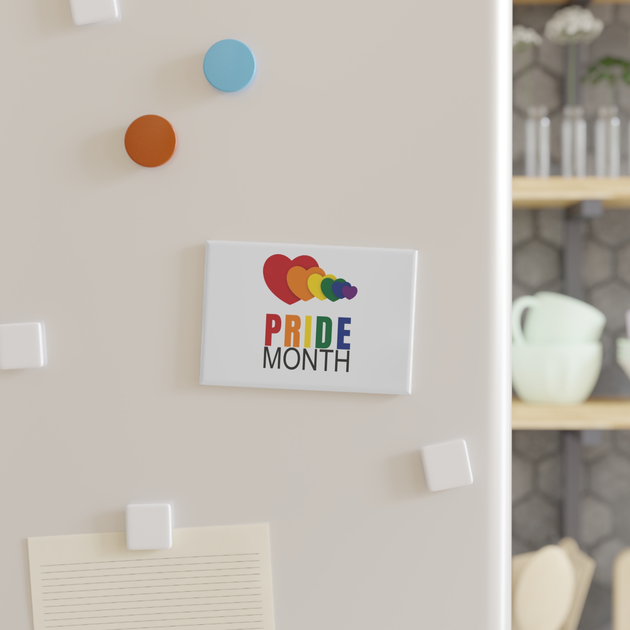 Happy Pride Month Greetings Red Orange Blue Colourful Background Social Media Design Banner Free Vector Button Magnet Rectangle 1 And 10 Pcs - Image 7