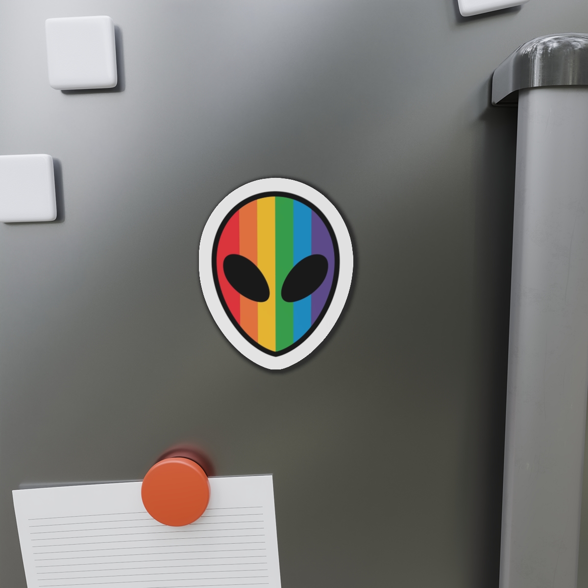 Rainbow Alien Head Lgbt Pride Illustration Die Cut Magnets - Image 11