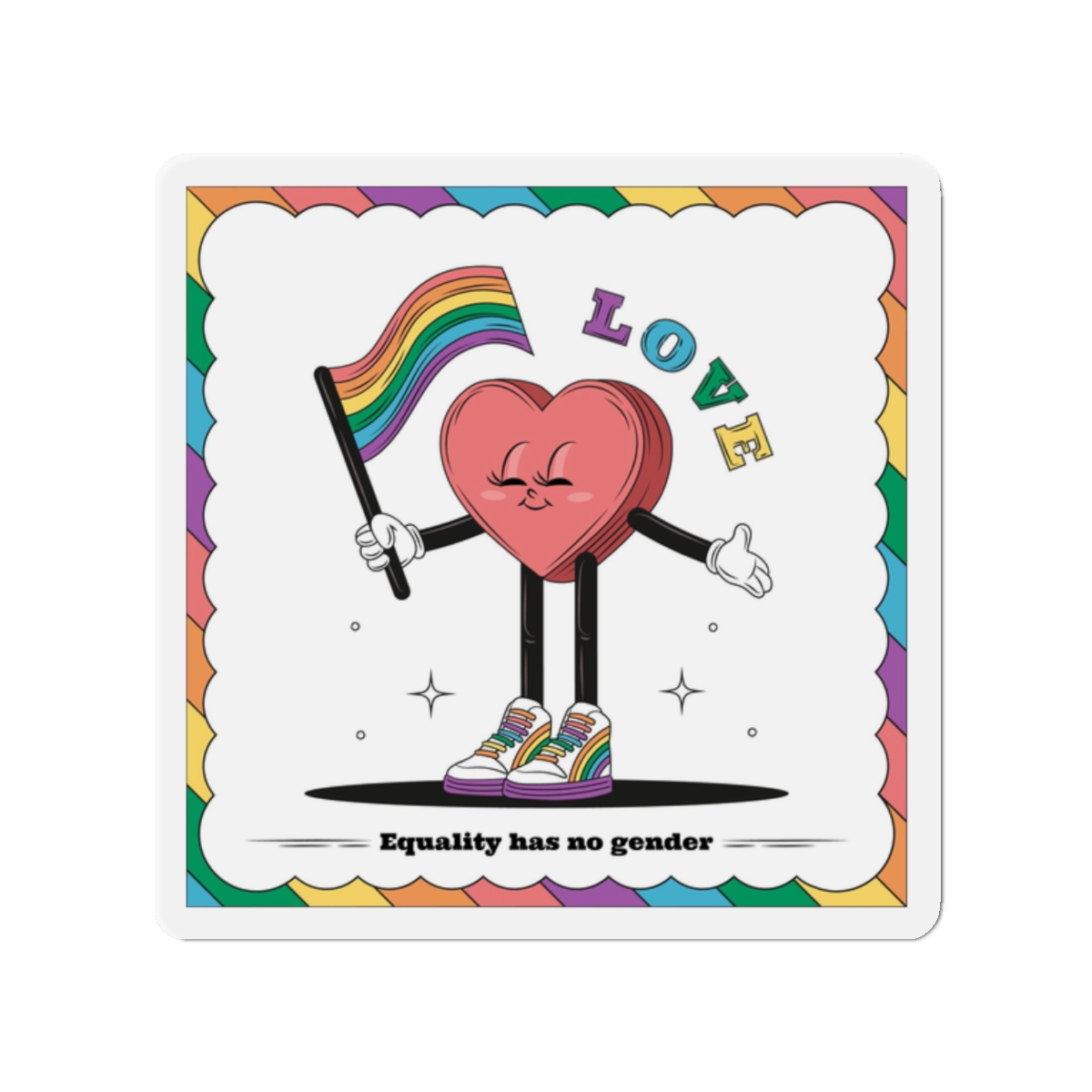 Hand Drawn Illustration Pride Month Celebration Die Cut Magnets