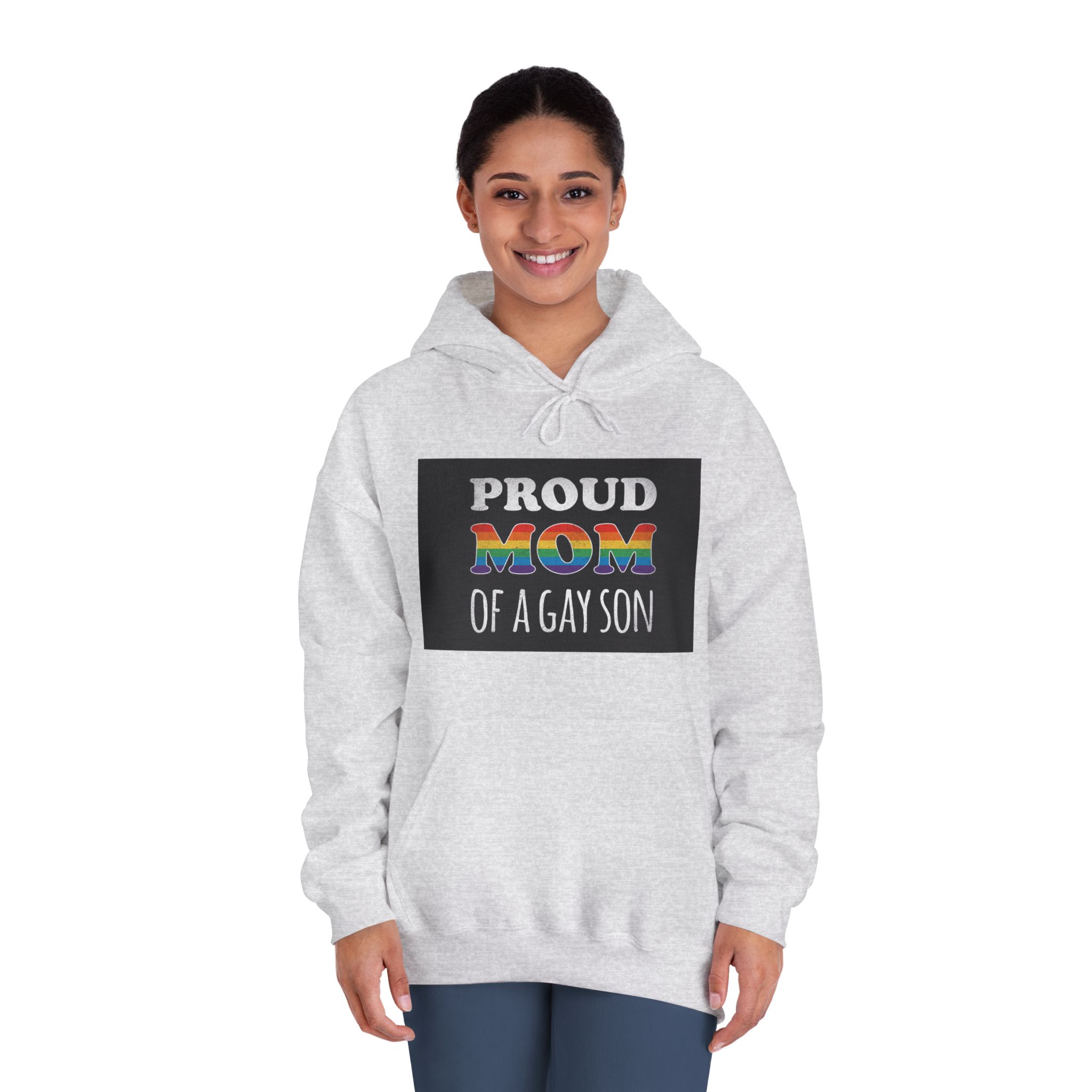 Mother Day Pride Rainbow Typography Vector Premium T Shirt(4) Unisex Dryblend Hooded Sweatshirt - Image 8