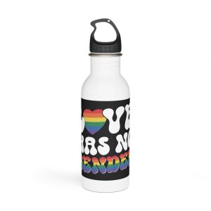 Rainbow Sign That Says Love No Women No Gender(1) Stainless Steel Water Bottle