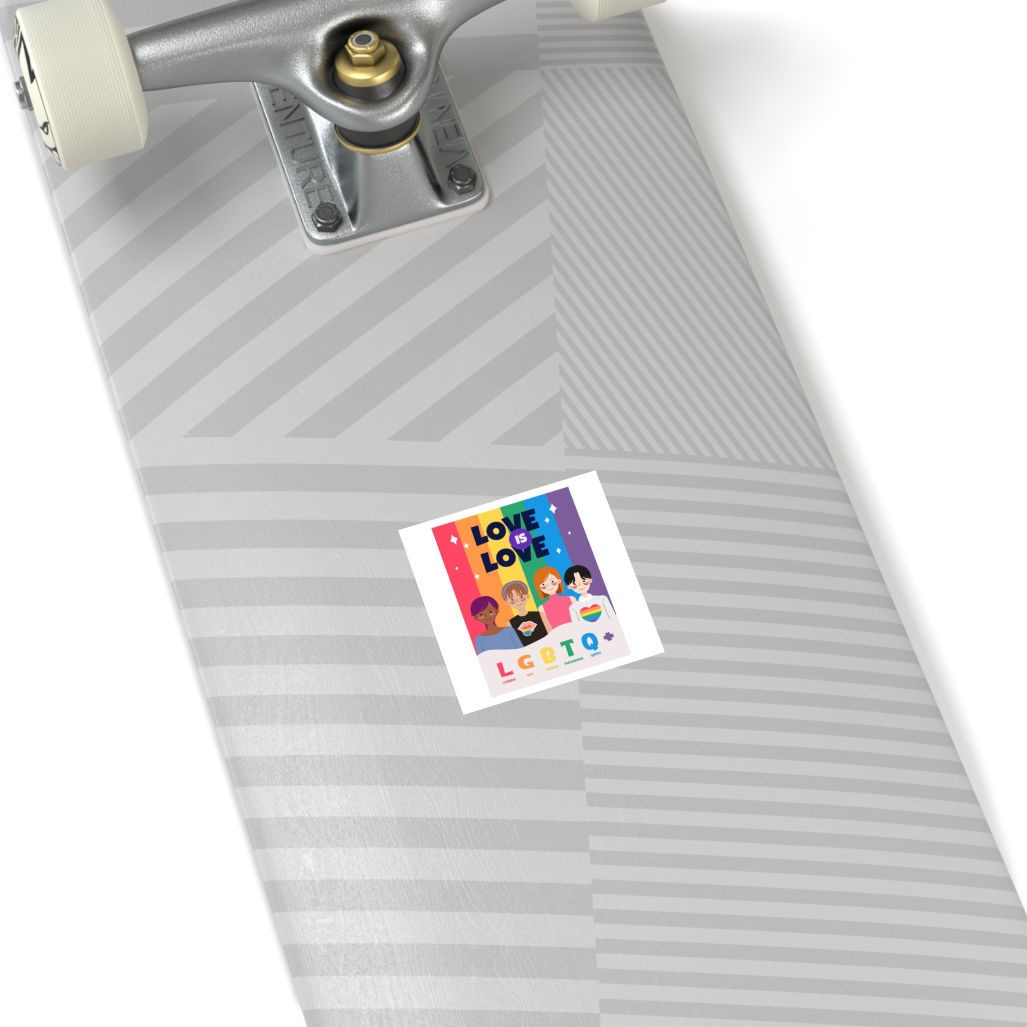 Lgbtq Pride Month Poster Vector With Diverse Characters Rainbow Celebrate Love Inclusivity Laminate Stickers Square - Image 8