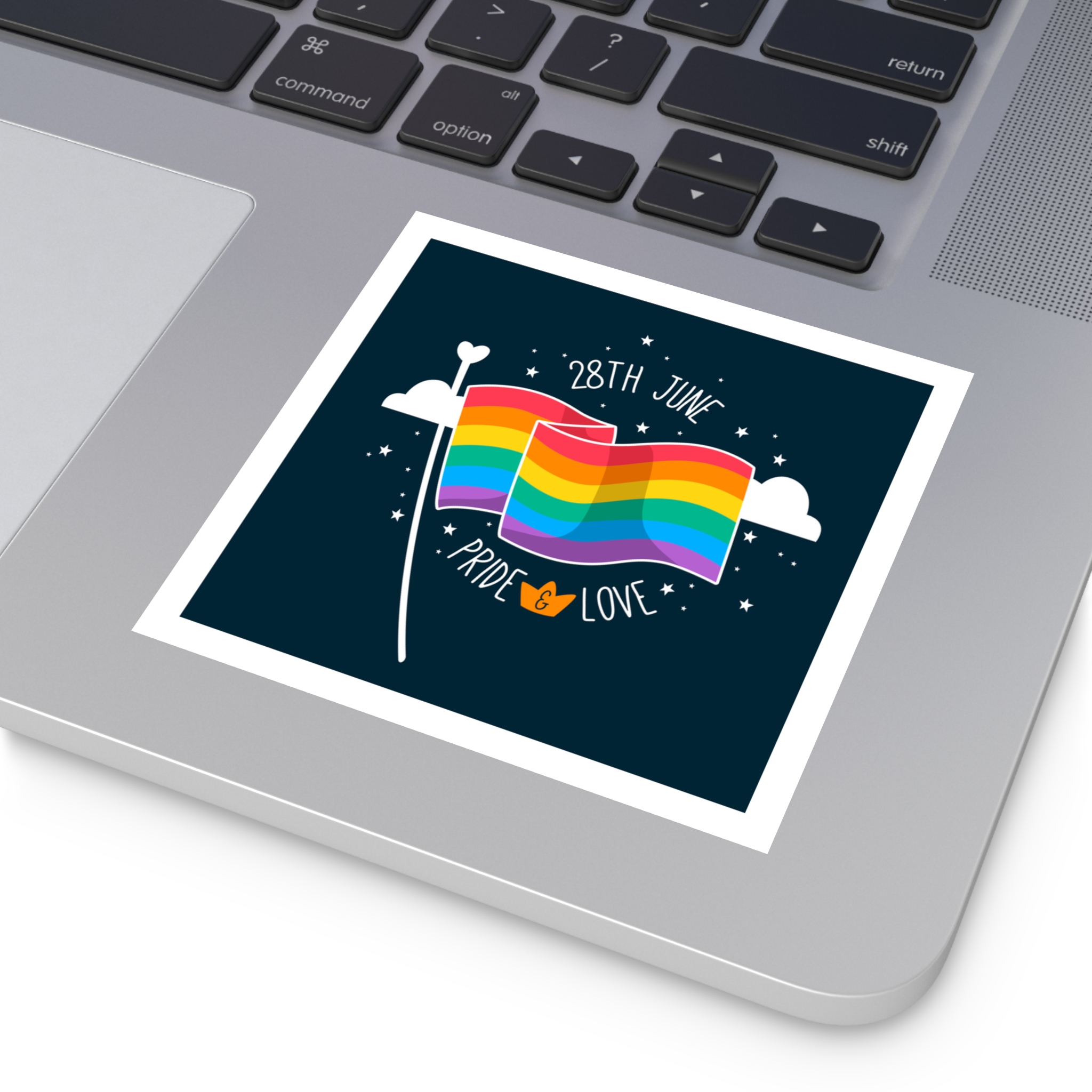 Rainbow Flag With Pride Day Concept Laminate Stickers Square - Image 27