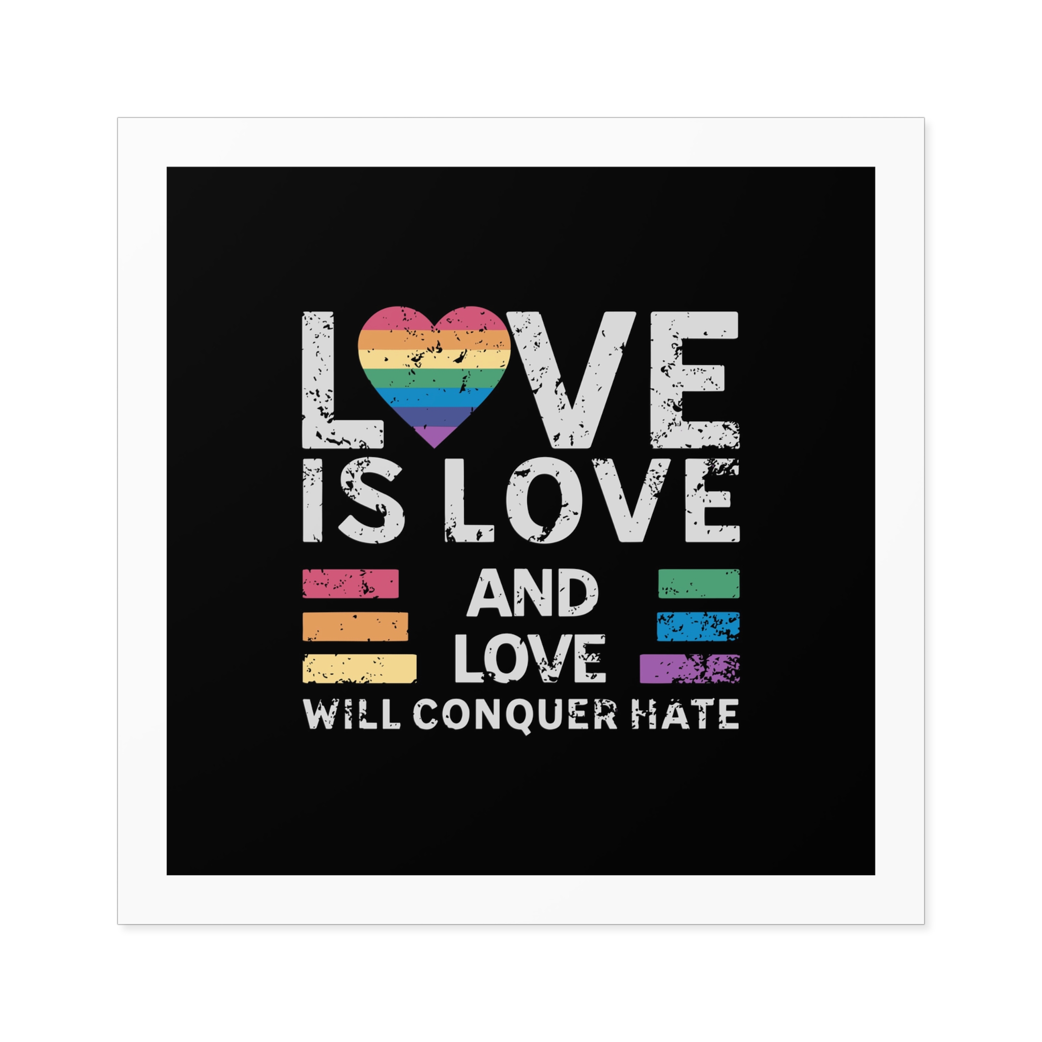 Love Is Love and Love Will Conquer Hate Laminate Stickers Square - Image 37