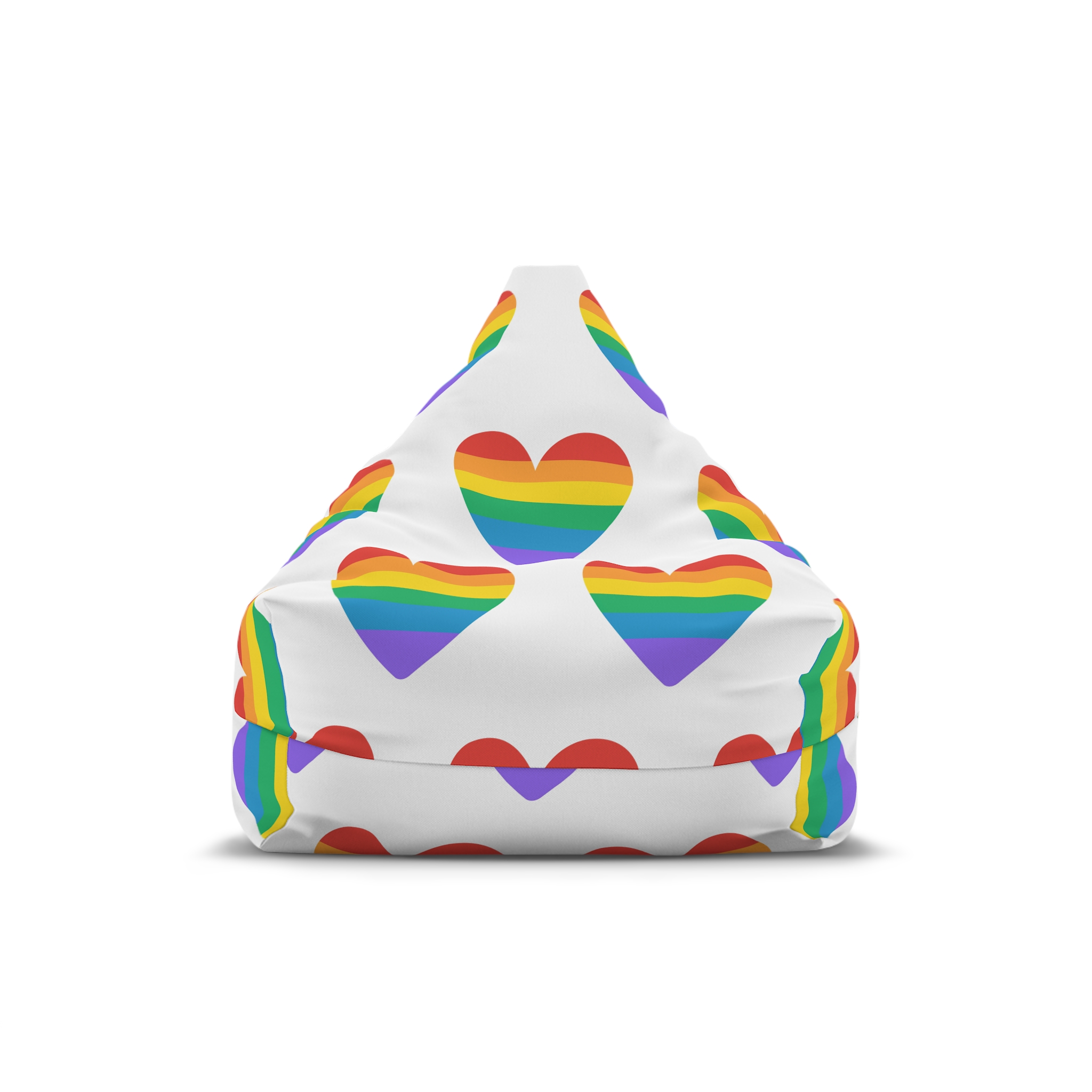 Rainbow Pride Heart Lgbtq Pride Month Celebration Bean Bag Chair Cover