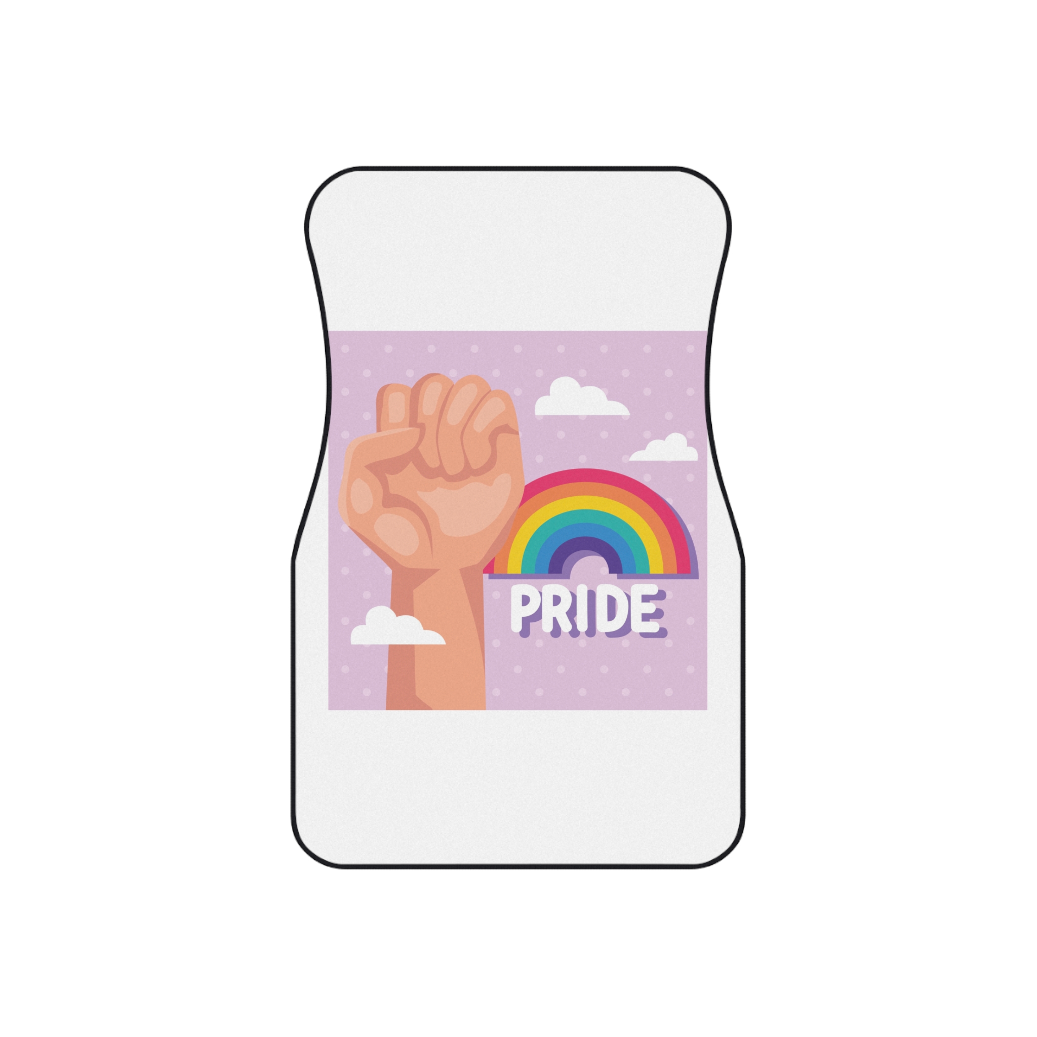 Pride Lettering With Rainbow Card Car Mats Set Of 4 - Image 2