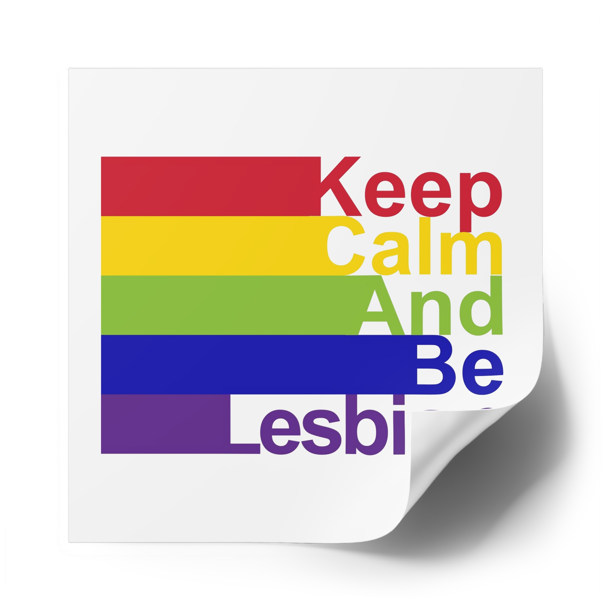 Lgbt Concept Motivating Phrase Colors Rainbow Keep Calm Be Yourself Laminate Stickers Square - Image 50