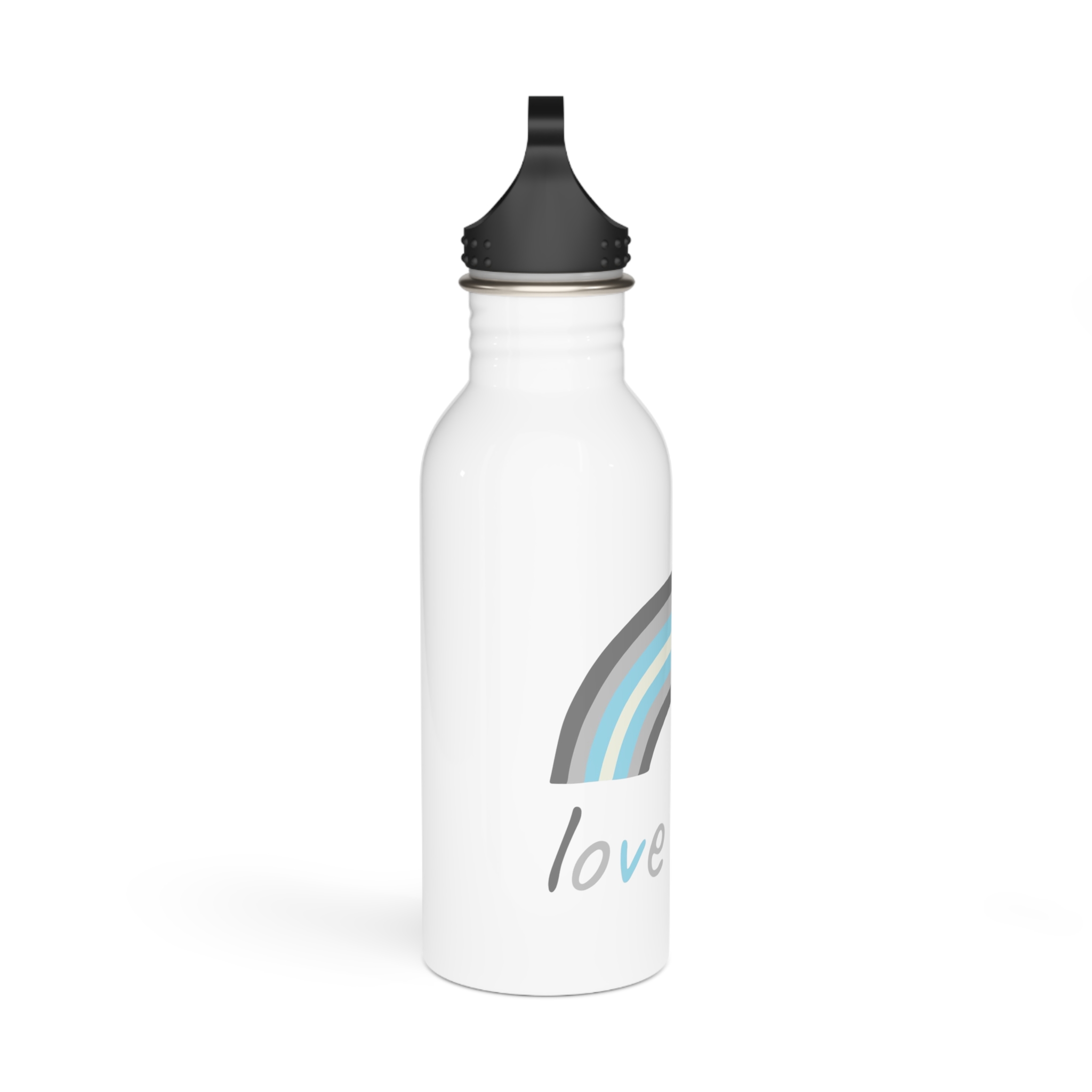 Colorful Rainbow Shape Demiboy Pride Flag Happy Pride Day Lgbtqia Community Pride Month Vector Hand Drawn Doodle Posters Stickers Logo Cards Stainless Steel Water Bottle - Image 2