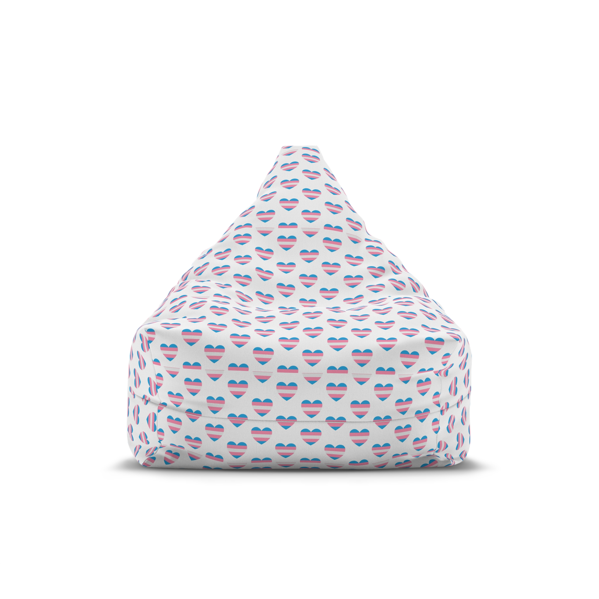 Vector Seamless Pattern Trans Lgbt Flag Heart Bean Bag Chair Cover