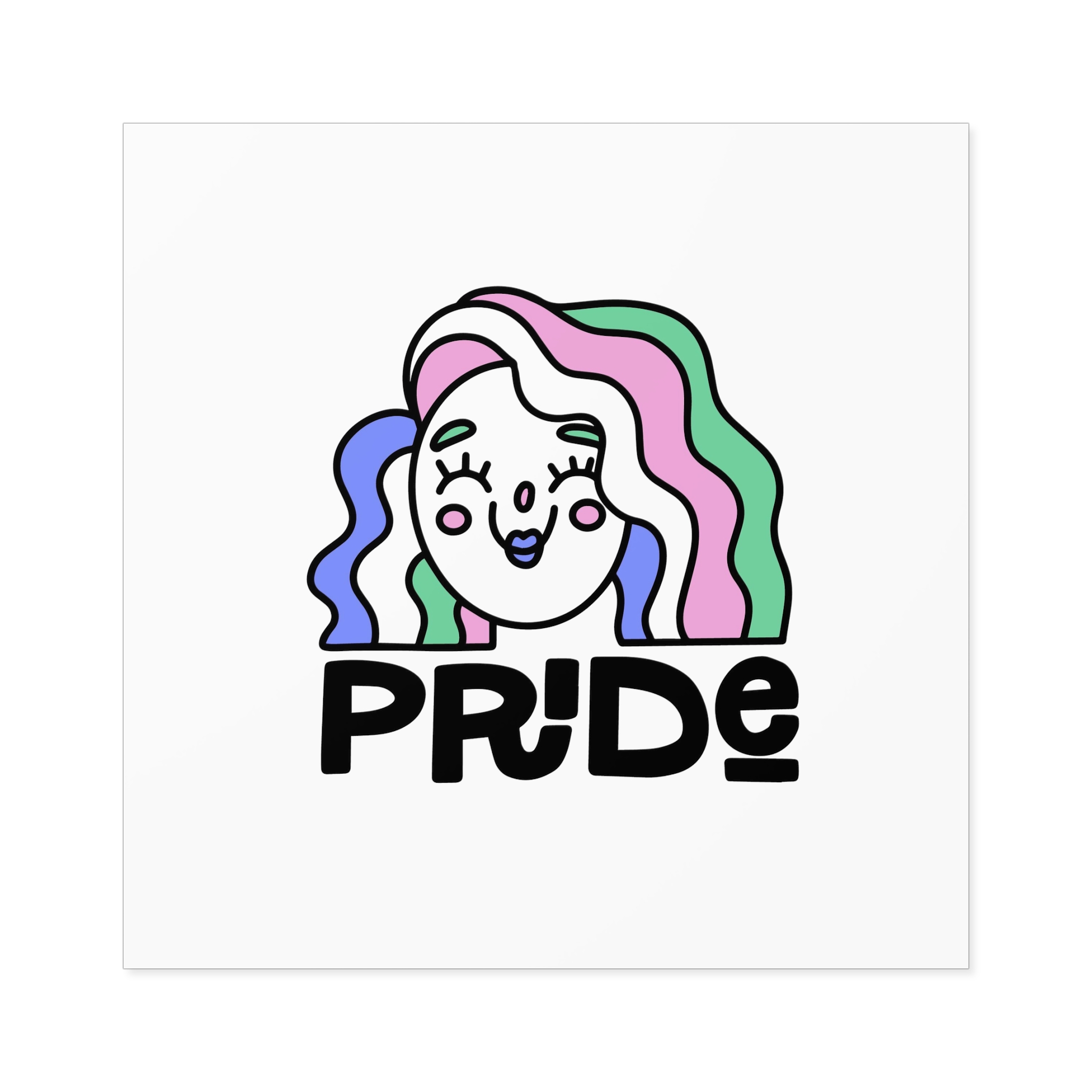 Pride Day Lettering Quote Concept Laminate Stickers Square - Image 57